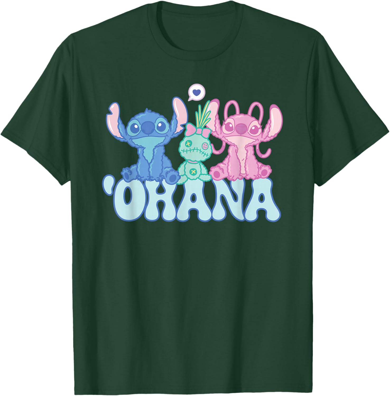 Cute Disney Stitch Ohana T-Shirt with Angel and Scrump for Kids and Adults - 10