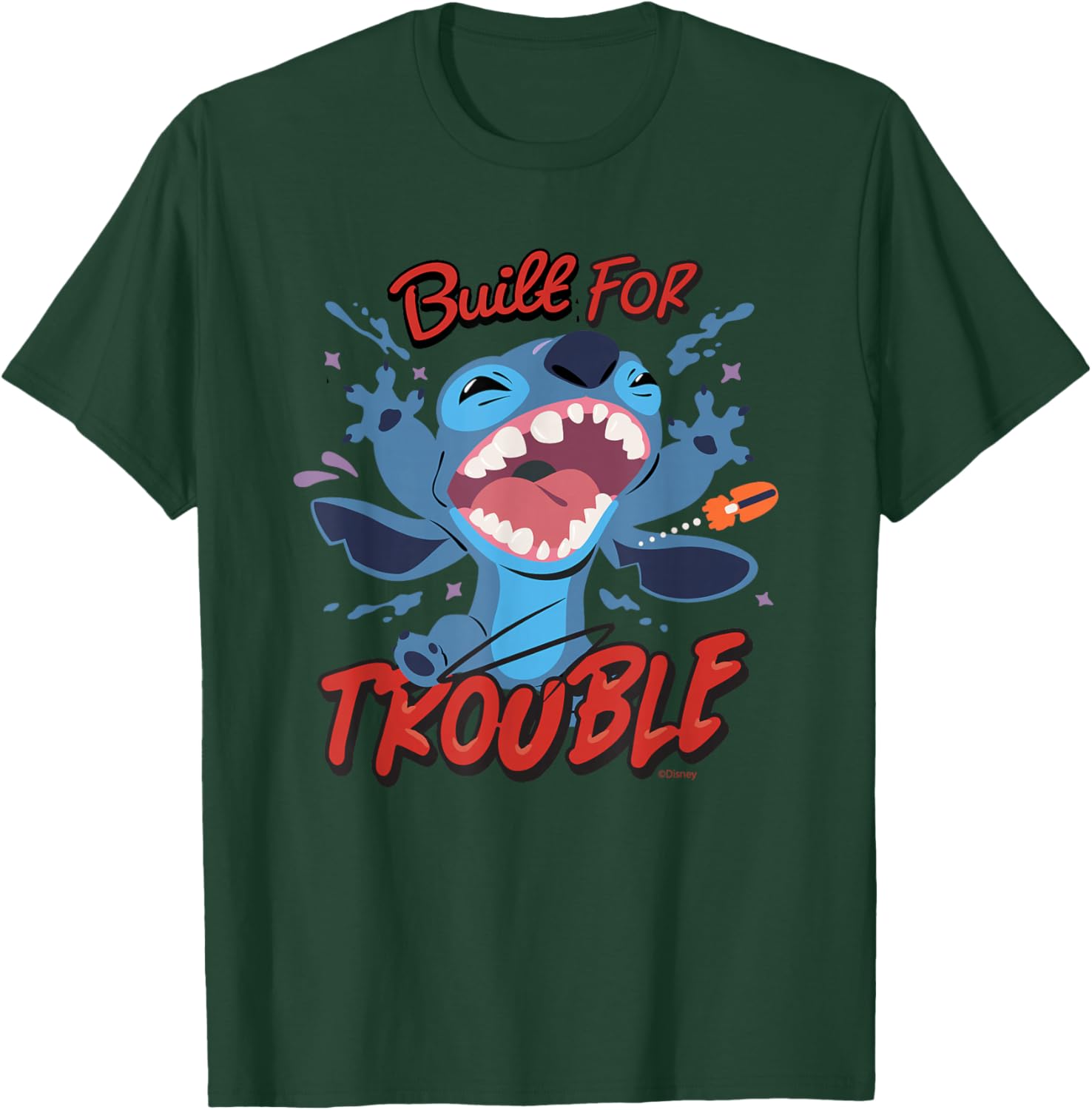 Disney Stitch Built for Trouble T-Shirt Fun Apparel for Fans of Lilo and Stitch - 11