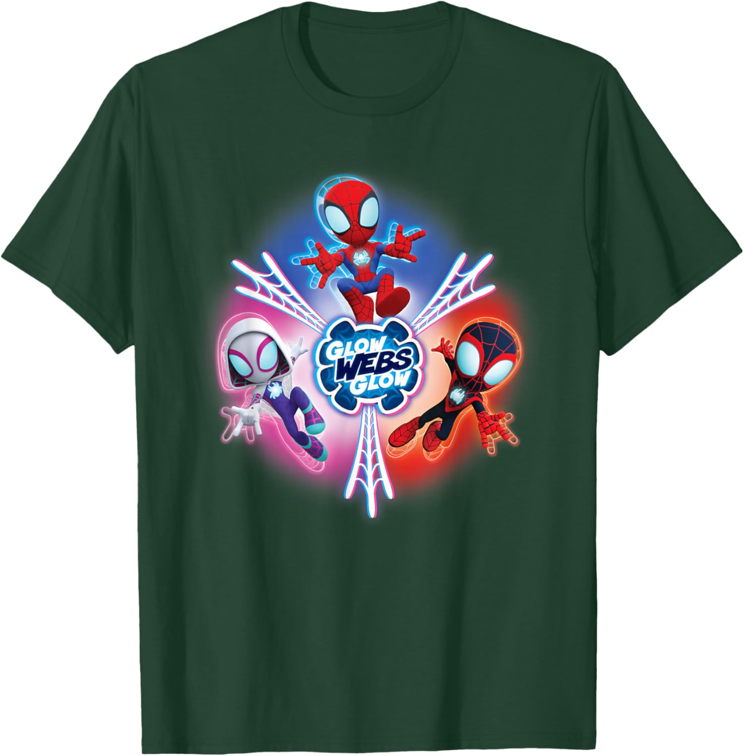 Marvel Spidey and Friends Glow Webs T-Shirt for Kids and Fans - 25