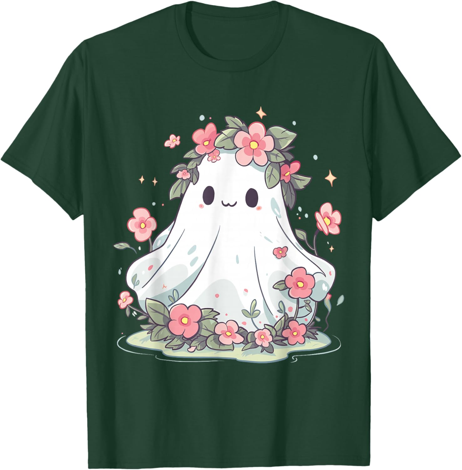 Floral Ghost Halloween Shirt for Girls and Women – Fun Costume T-Shirt - 11