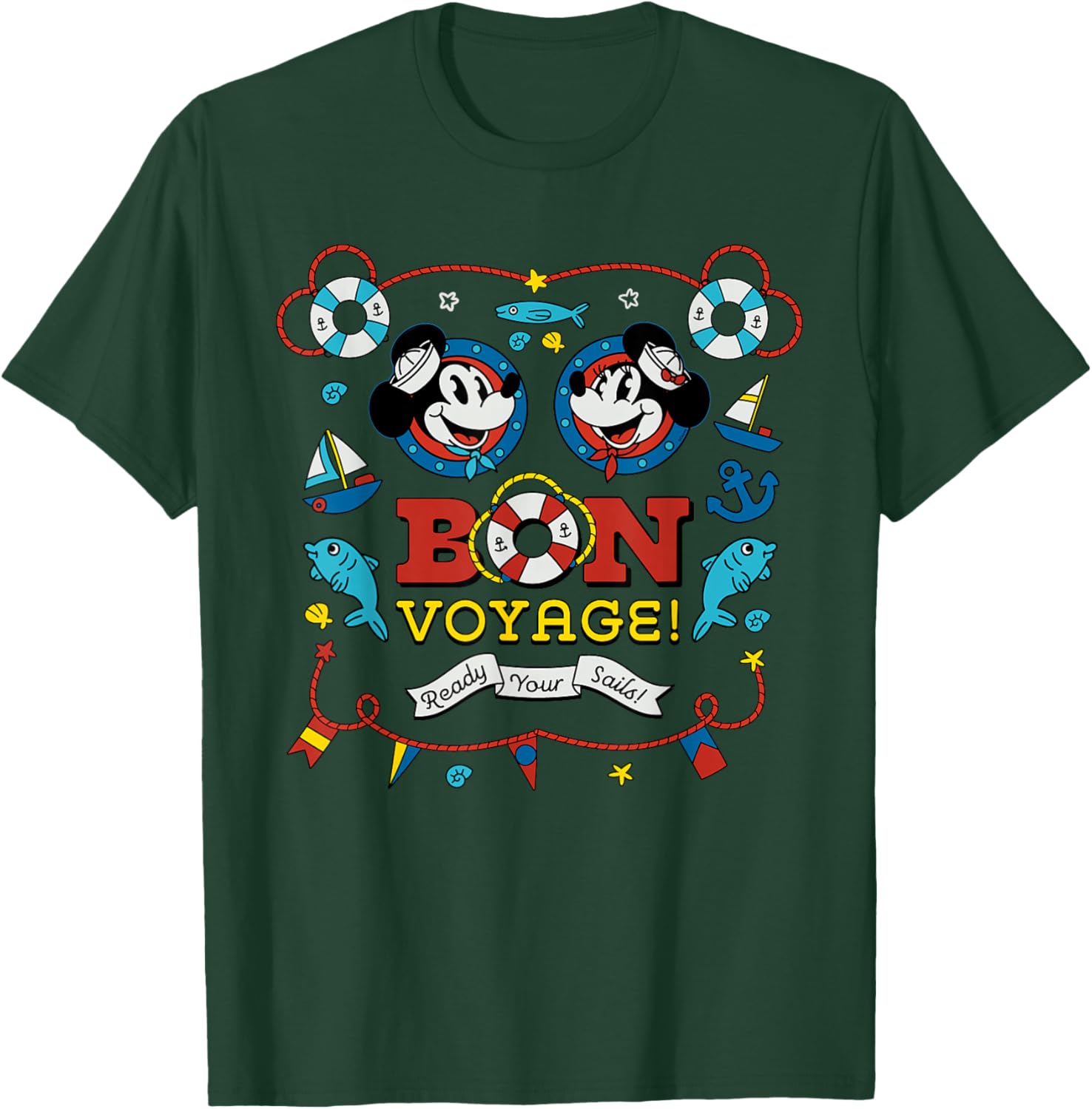 Disney Cruise Mickey and Minnie Mouse Bon Voyage Vacation T-Shirt - 29