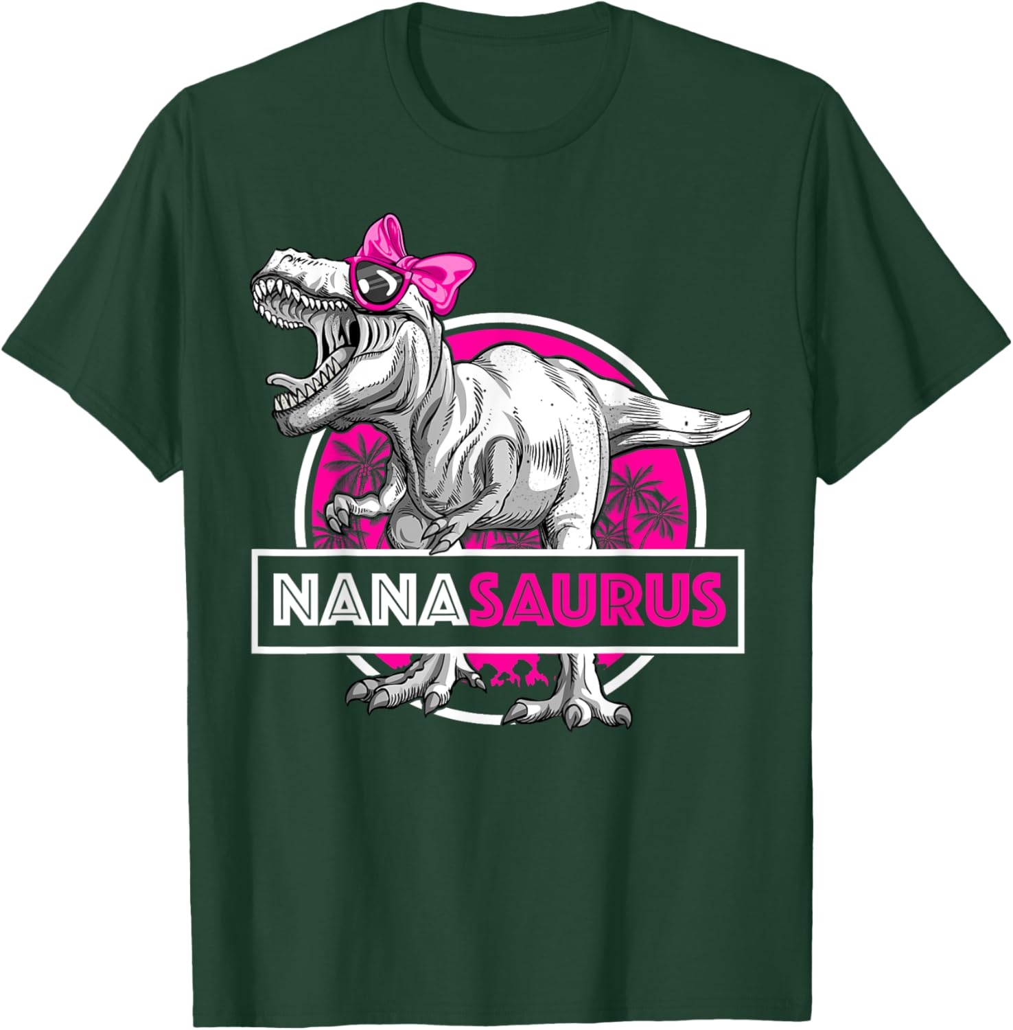 Funny Nanasaurus T-Rex Matching Dinosaur T-Shirt for Grandma and Kids - 4