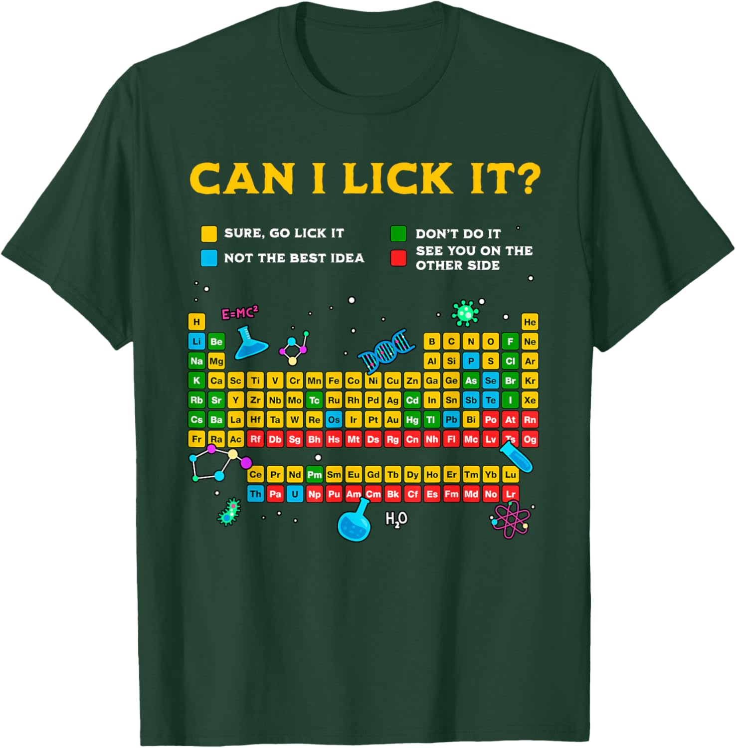 Funny Can I Lick It Periodic Table T-Shirt for Science Teachers and Students - 14