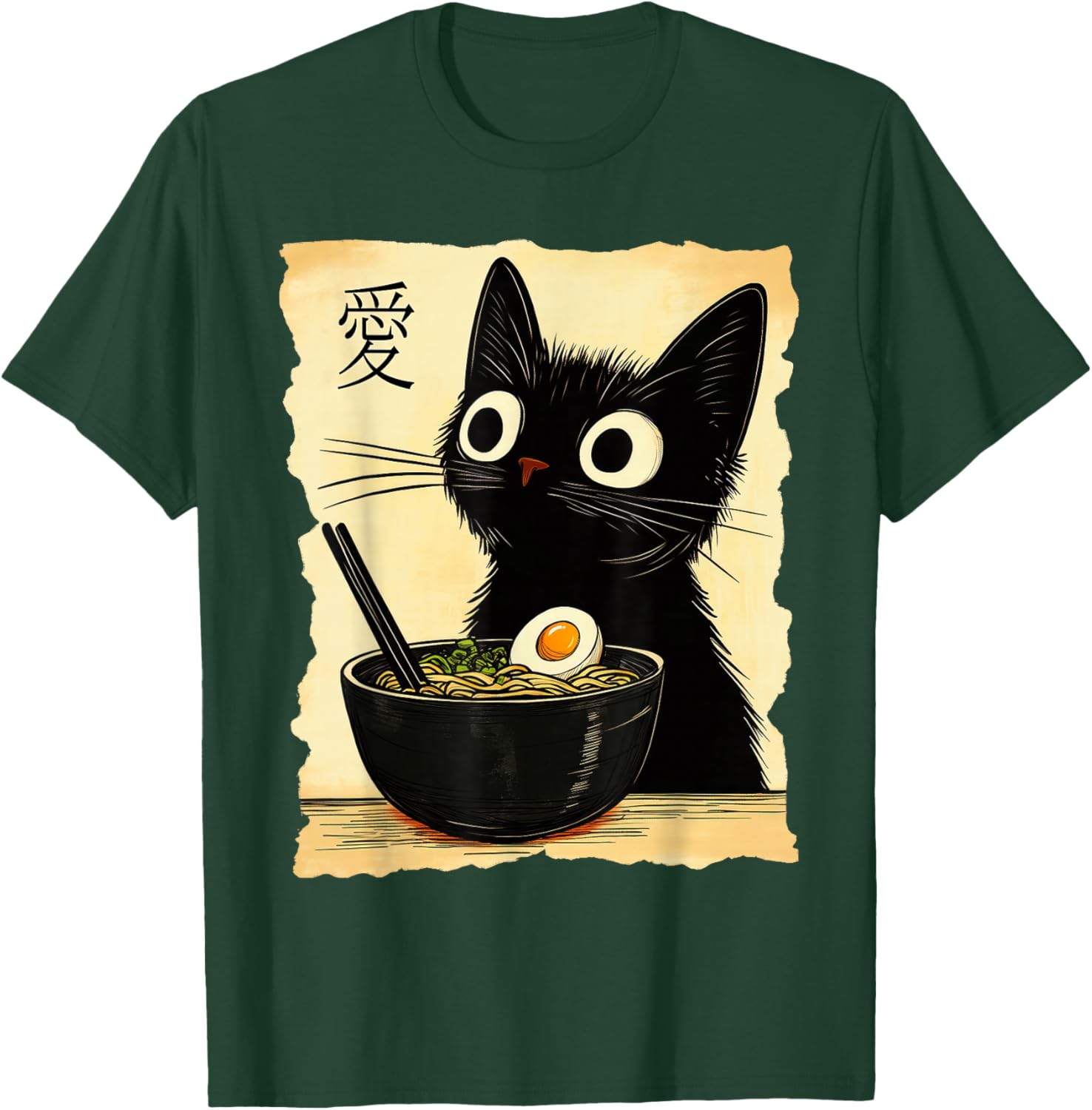Funny Cat Ramen Graphic Tee Cute Japanese Kawaii Anime Cat T-Shirt - 4