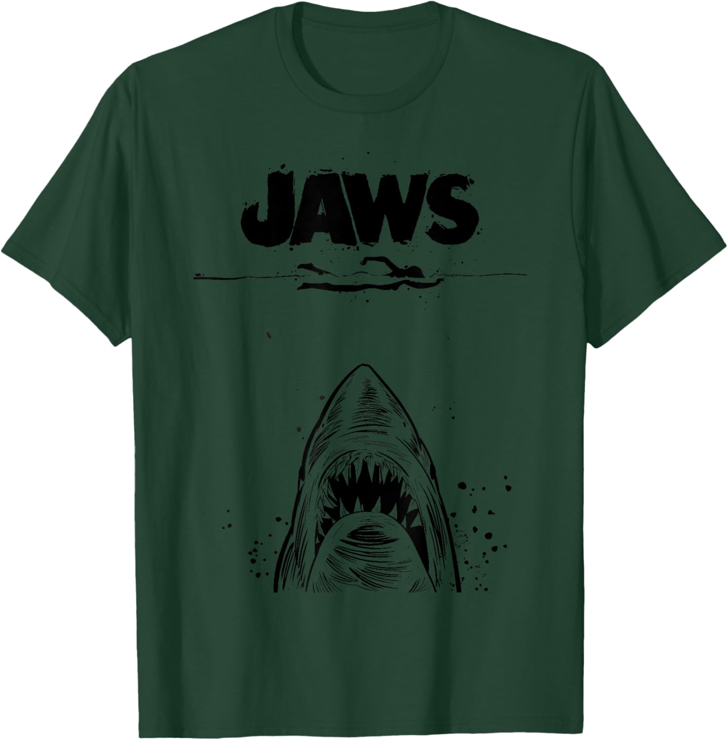 Jaws 50th Anniversary Black and White Sketch 2-Sided T-Shirt - 10