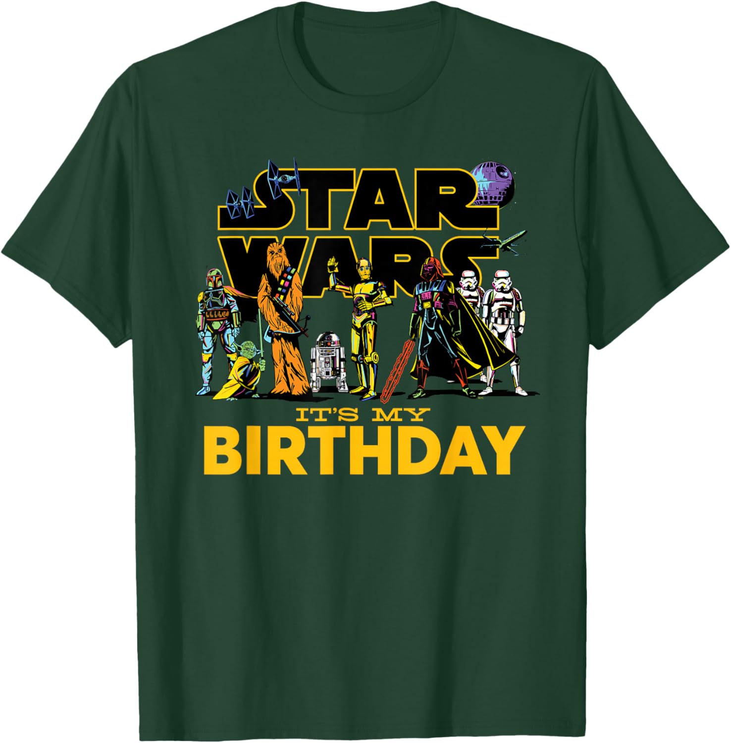 Star Wars Birthday T-Shirt for Kids Featuring Classic Characters Design - 24
