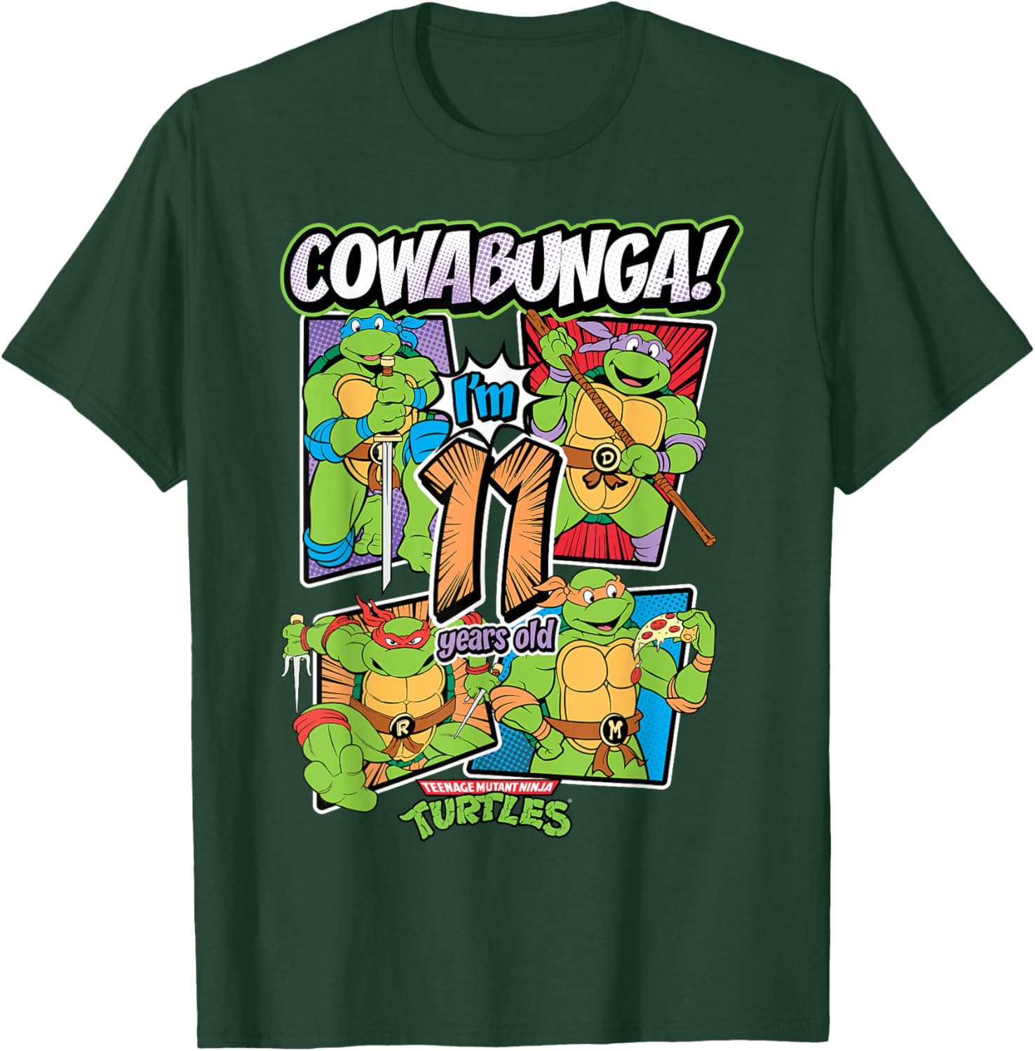 Mademark TMNT Cowabunga I'm 11 Years Old T-Shirt for Kids - 13