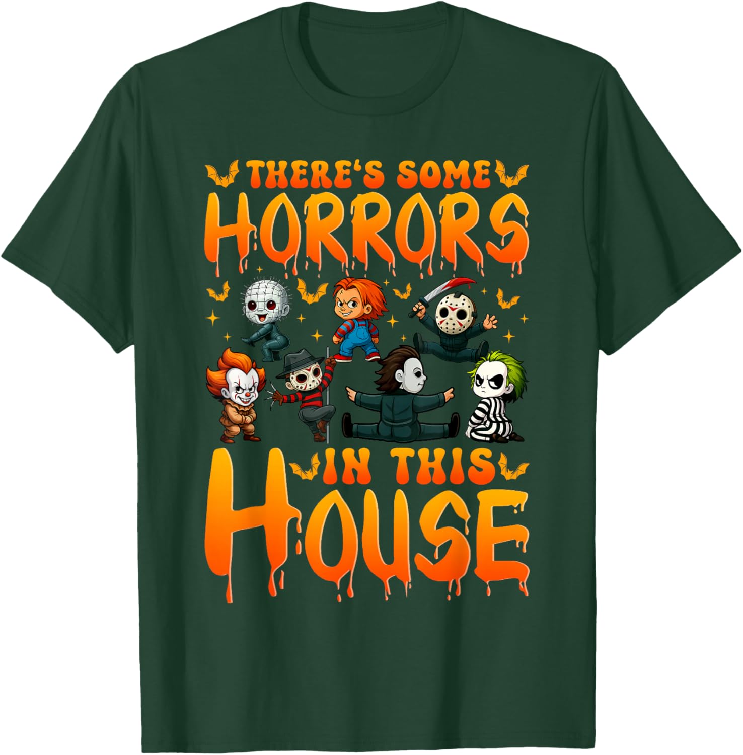 Funny Horror Characters T-Shirt for Spooky Style Lovers - 7
