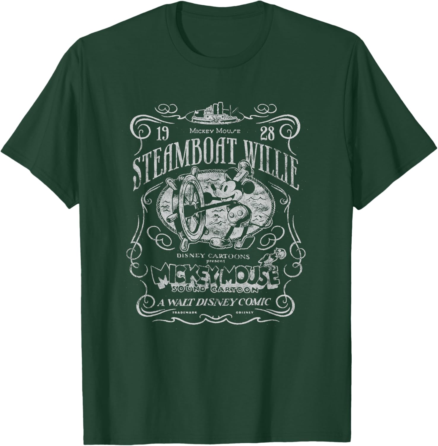 Disney 100 Mickey Mouse Steamboat Willie Tribute T-Shirt for Fans - 4