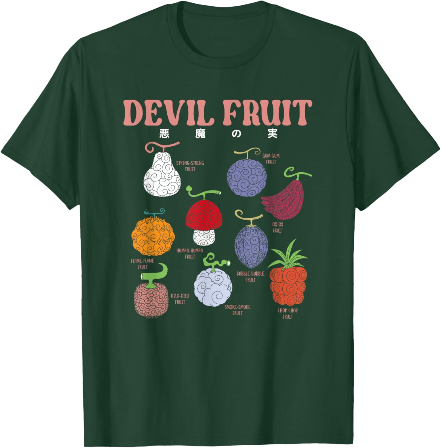 One Piece Anime Devil Fruit Illustration T-Shirt for Fans and Collectors - 1