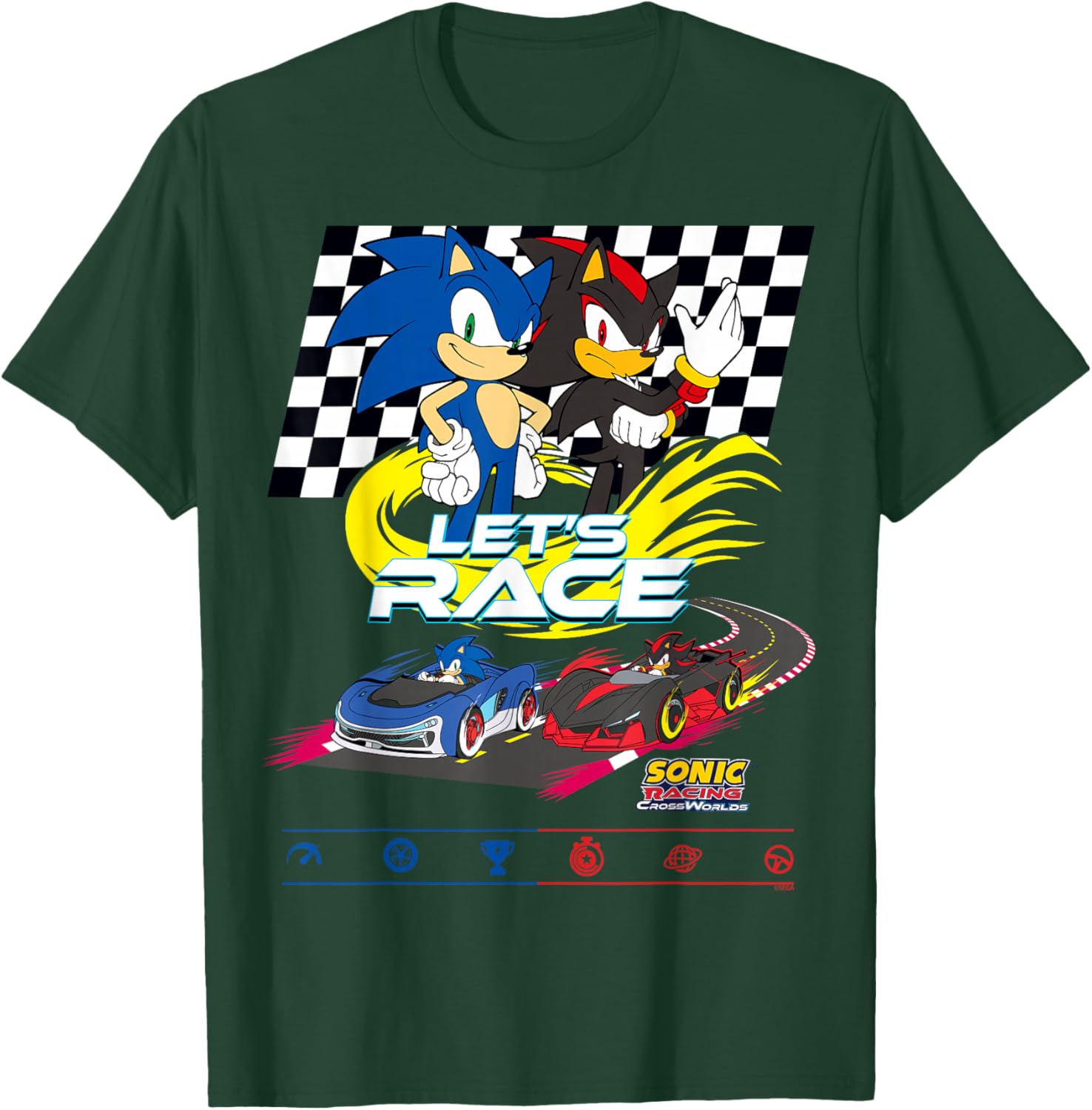Sonic Racing CrossWorlds T-Shirt Sonic vs Shadow Race Day Apparel - 10