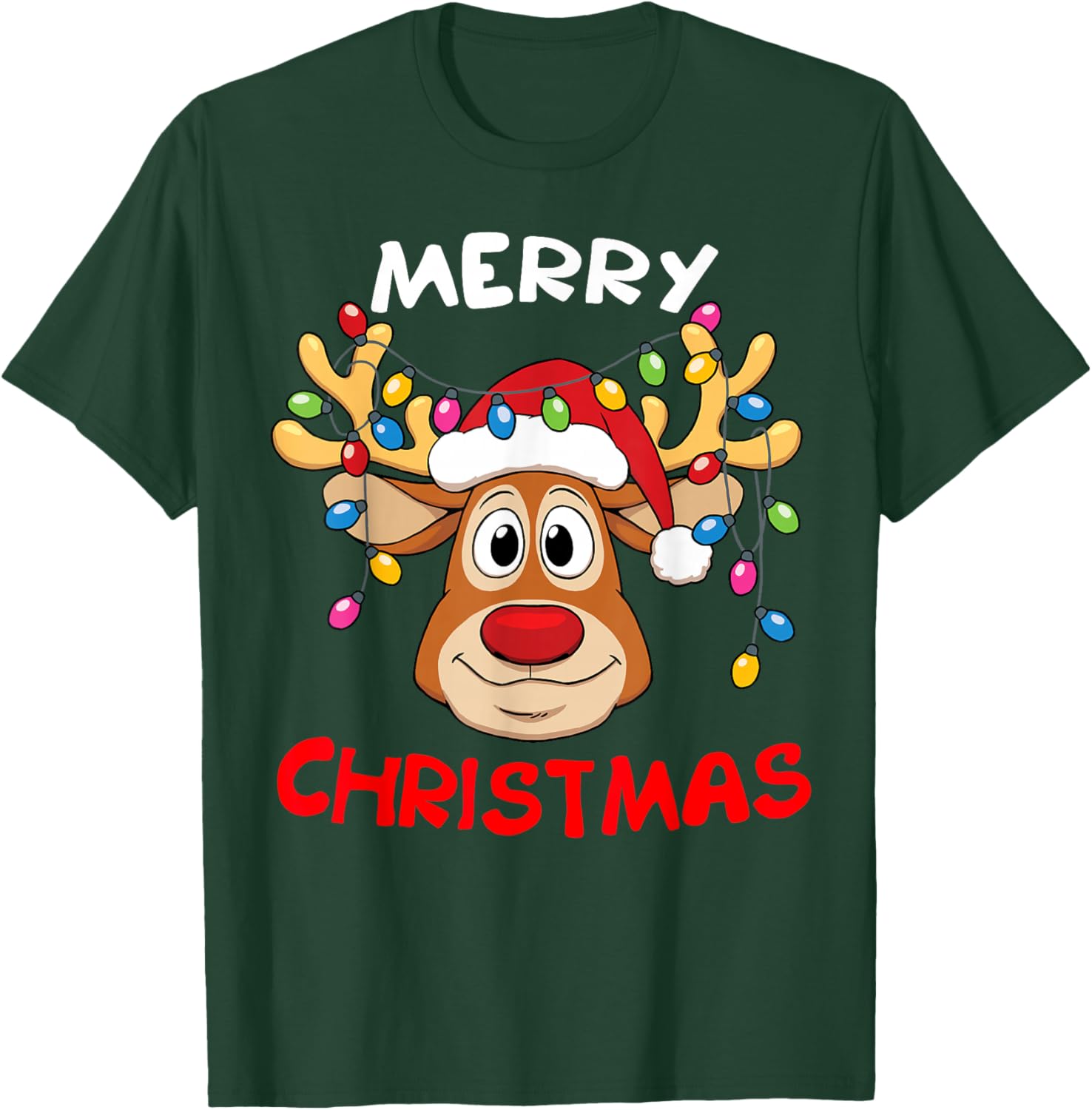 Merry Christmas Reindeer Family T-Shirt for Men and Women Fun Holiday Style - 8