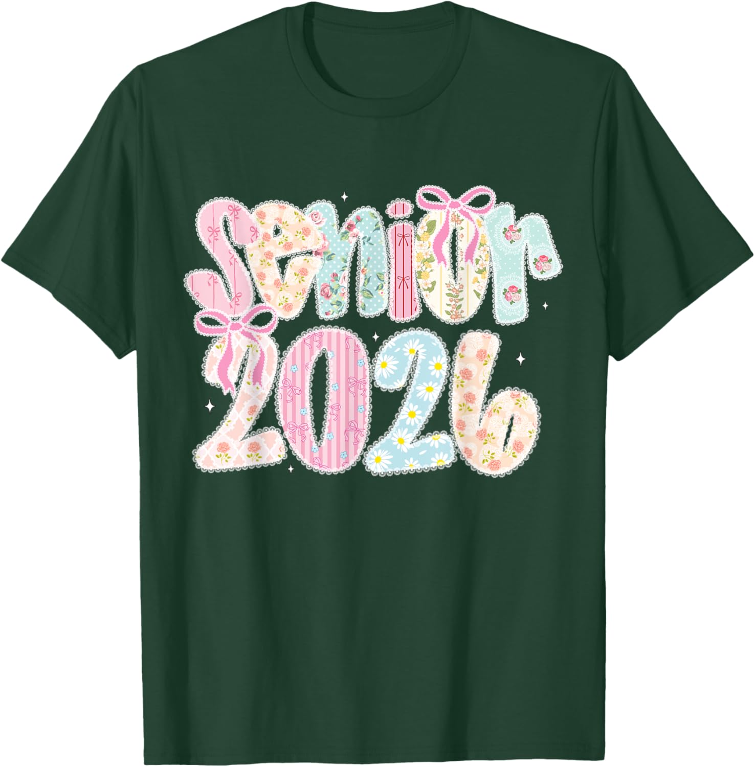 Coquette Lace Floral Pastel Graduation T-Shirt for Senior 2026 - 28