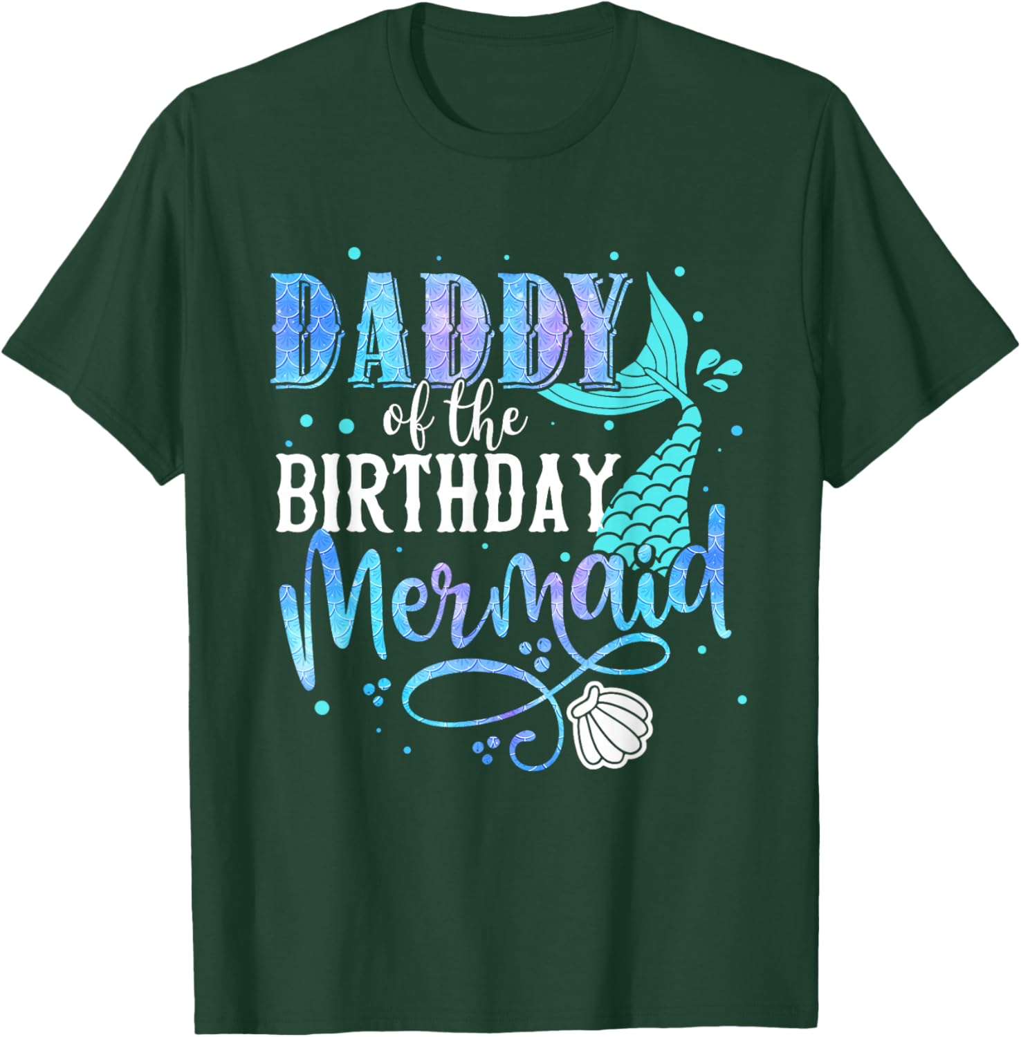 Daddy of the Birthday Mermaid Family Matching Papa T-Shirt for Dads - 9
