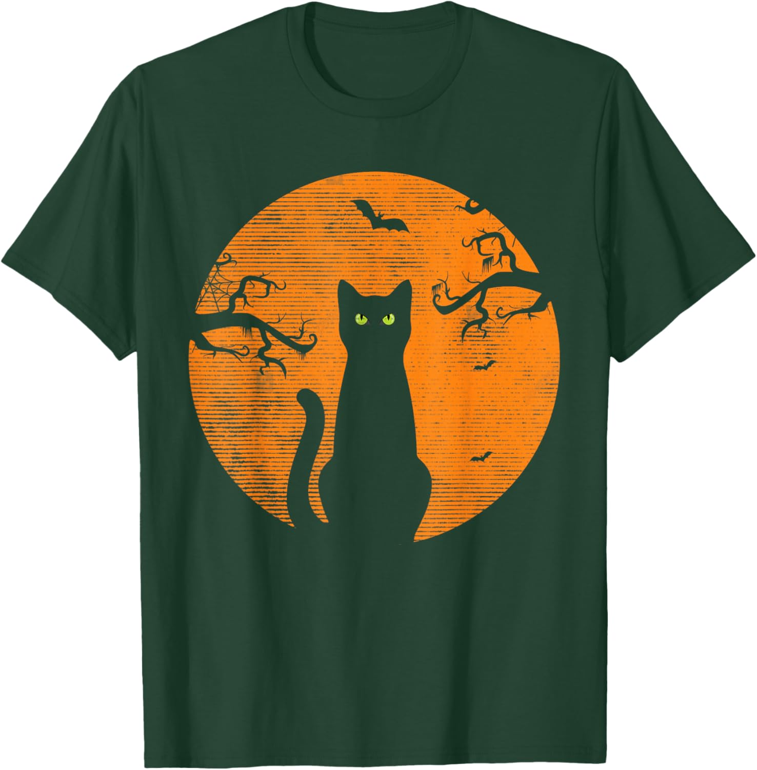 Vintage Scary Christmas Cat T-Shirt Retro Black Cat Moon Design - 5
