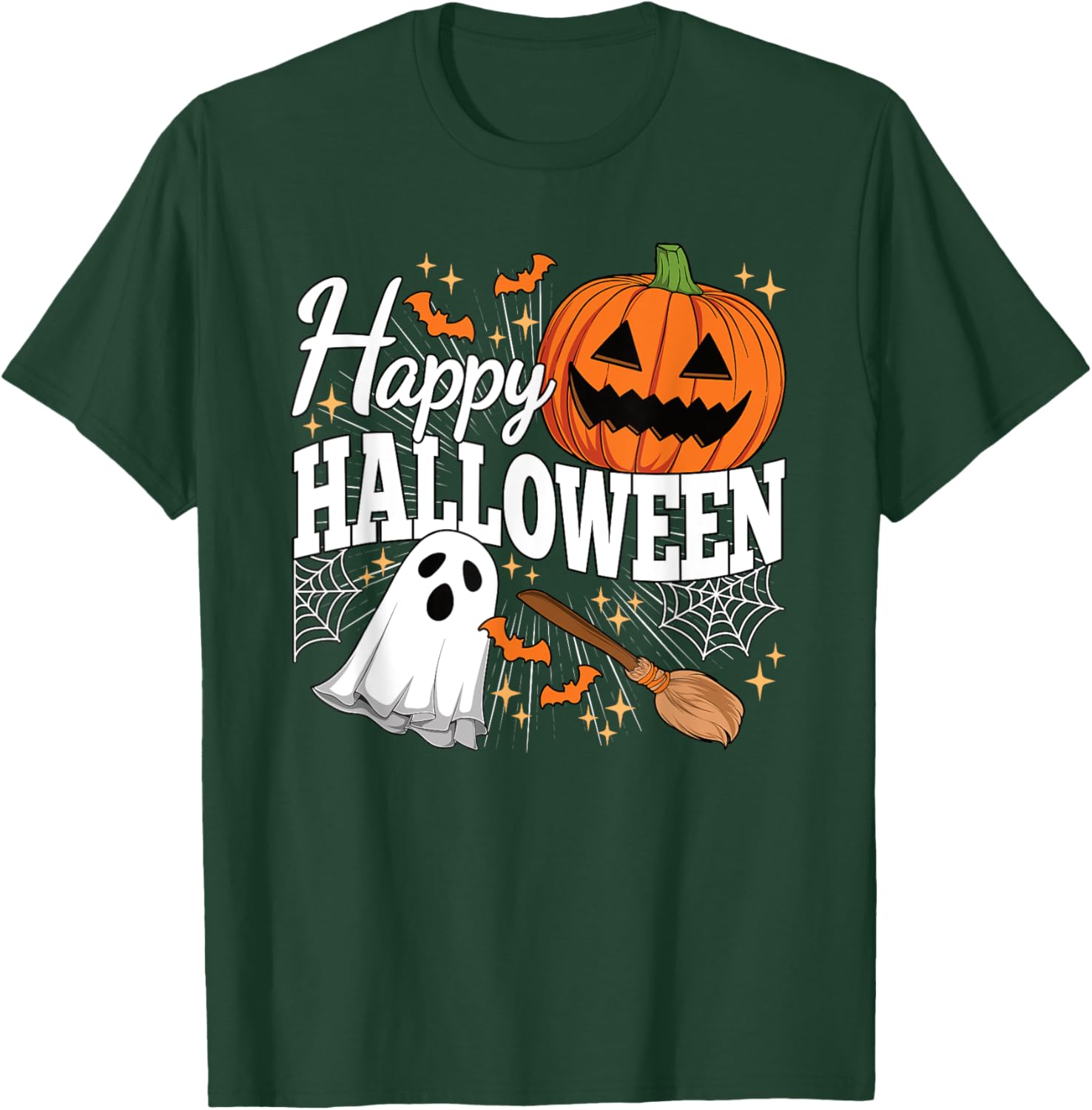 Happy Halloween Ghost Pumpkin Tee for Men, Women, and Kids - 7