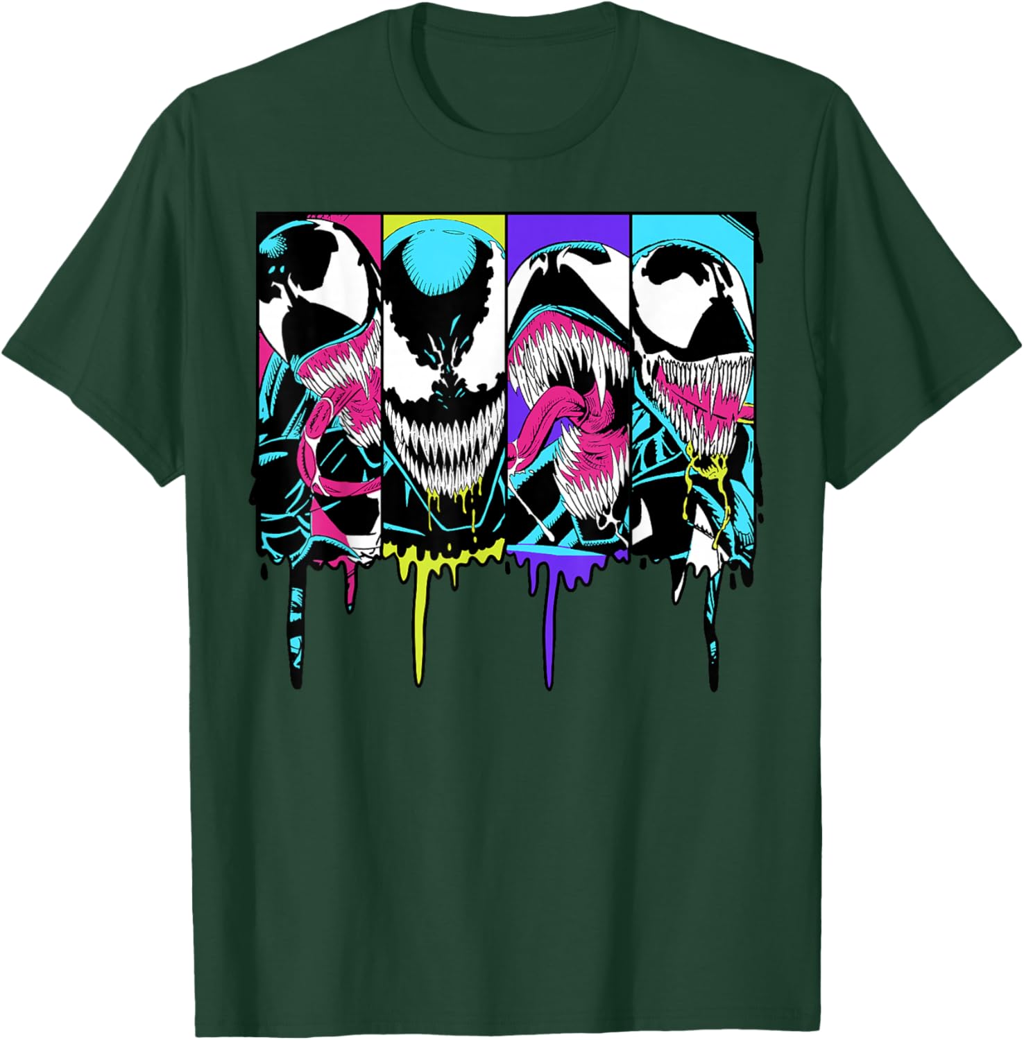 Colorful Marvel Venom Dripping Comic Panel T-Shirt for Fans and Collectors - 4