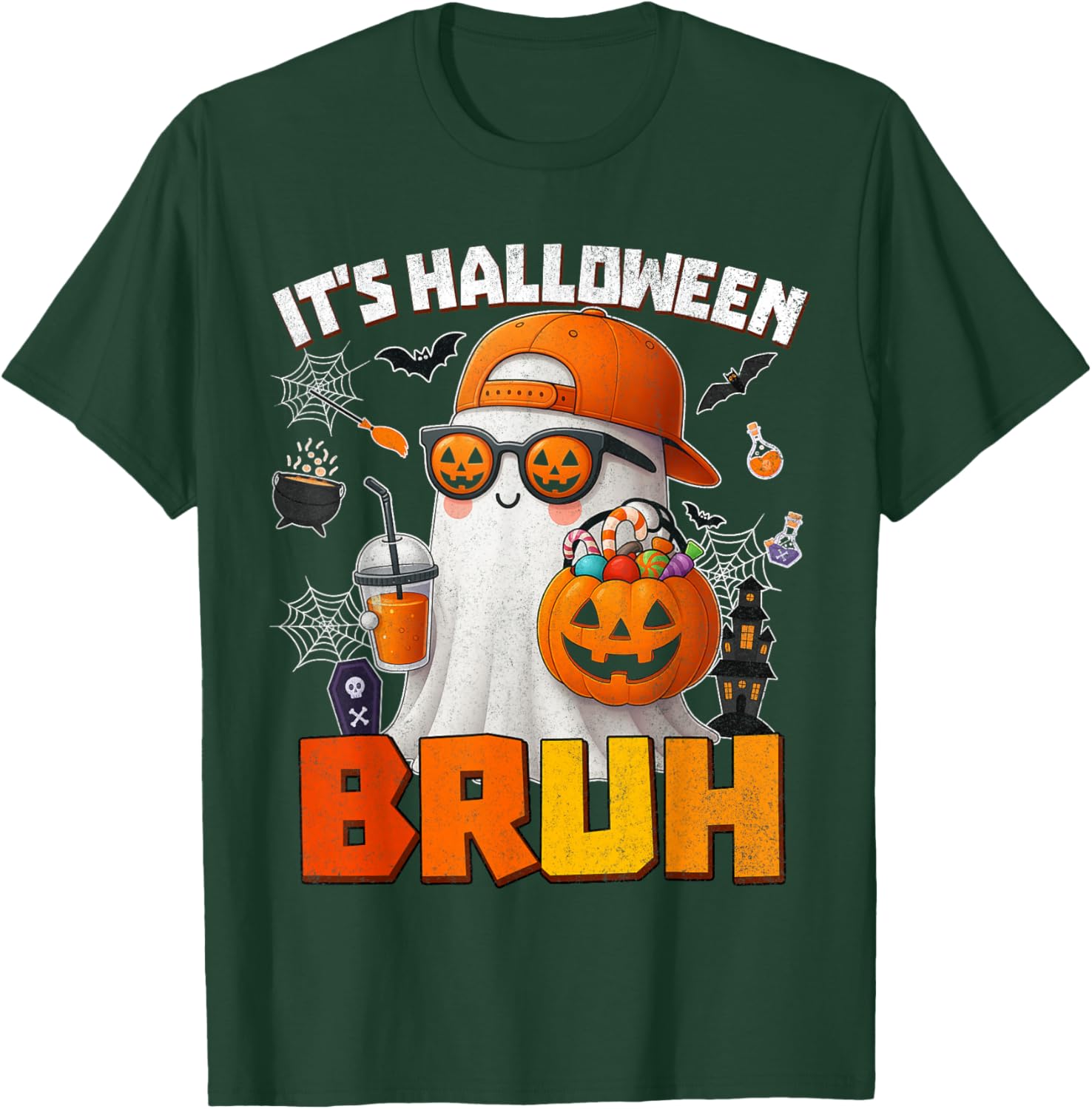 Funny Halloween Boo Ghost Pumpkin Costume T-Shirt for Kids and Men - 8