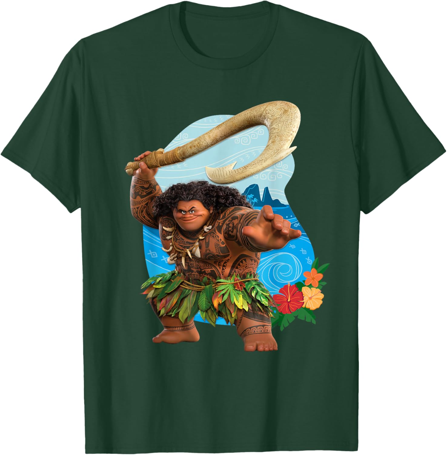 Disney Moana 2 Maui Tropical Island Adventure T-Shirt with Fish Hook - 4