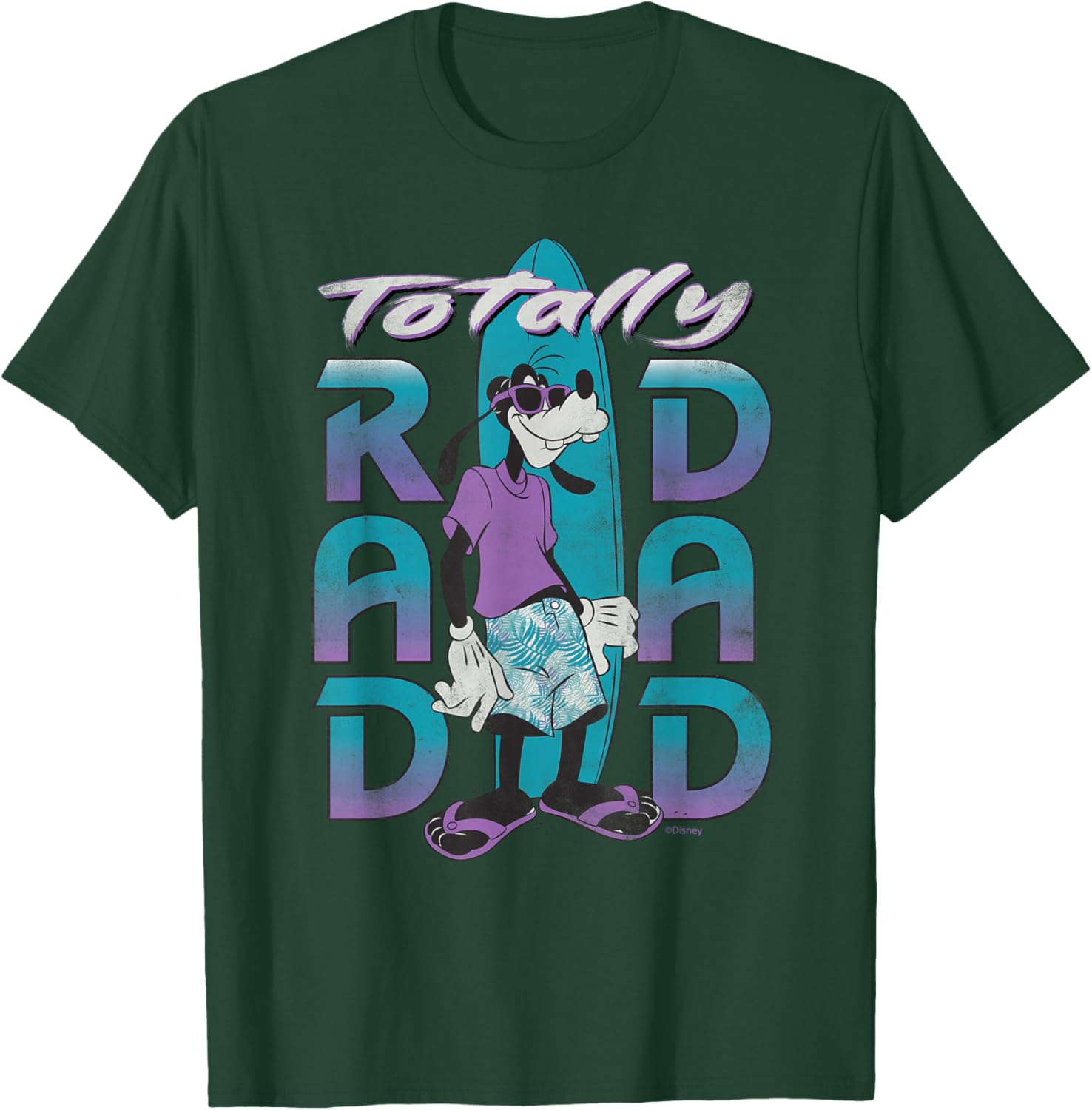 Disney Goofy Totally Rad Dad Surfing Distressed T-Shirt for Father's Day - 12