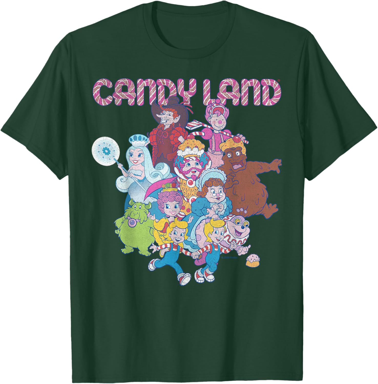 Candy Land Retro Game Characters Group Shot Logo T-Shirt for Fun Lovers - 5