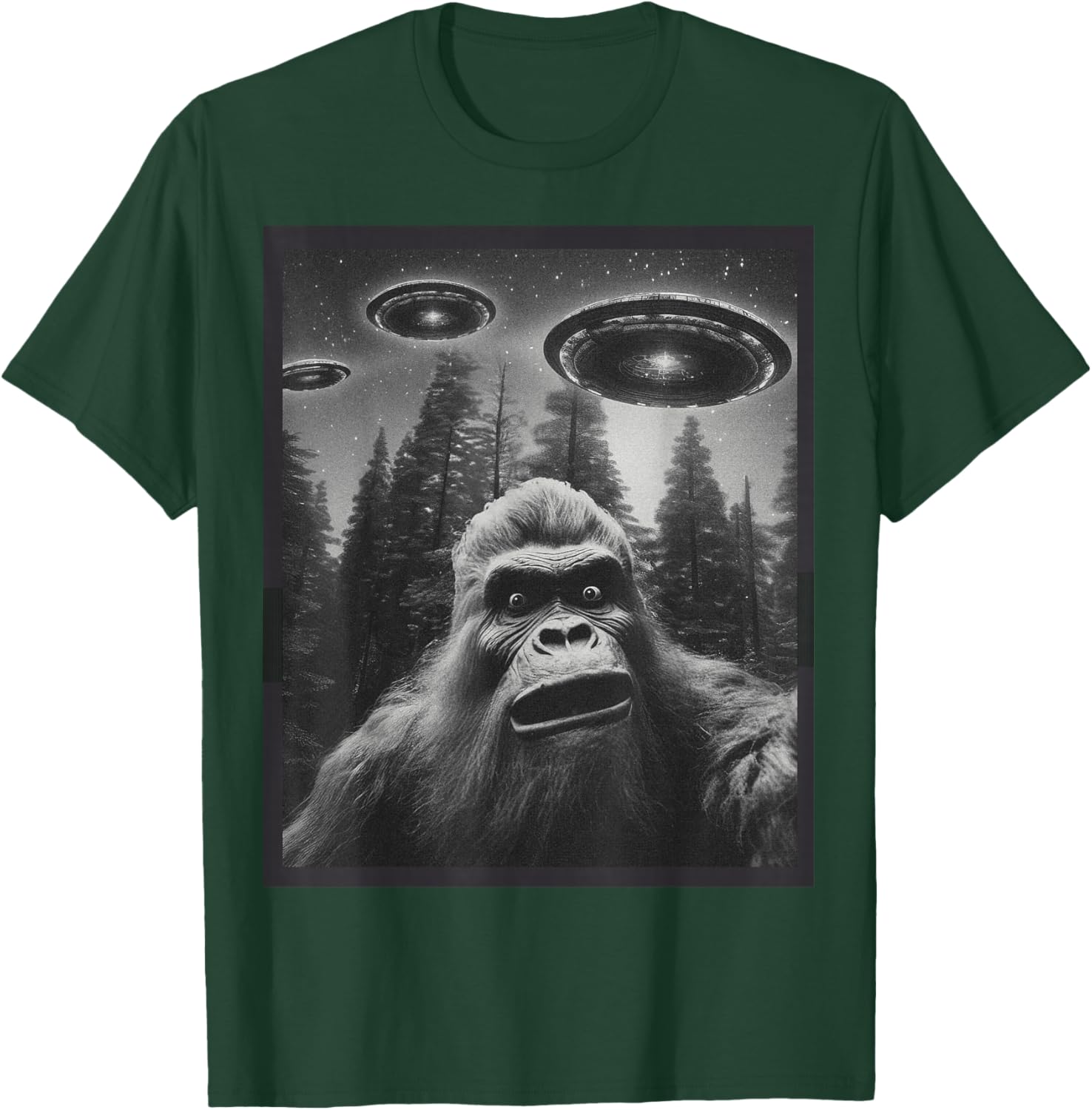 Funny Bigfoot Alien Cat Graphic Tee for Men and Women - Unique T-Shirt - 16