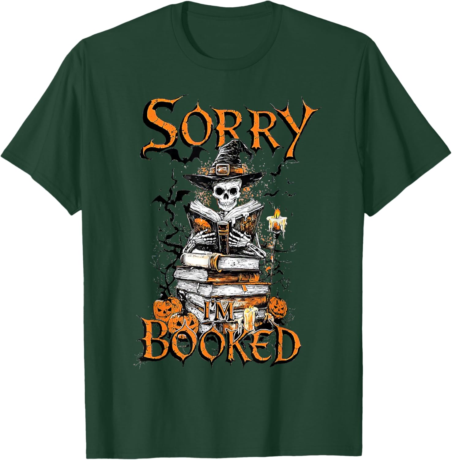 Funny Sorry I'm Booked Bookworm Ghost Halloween T-Shirt for Book Lovers - 11