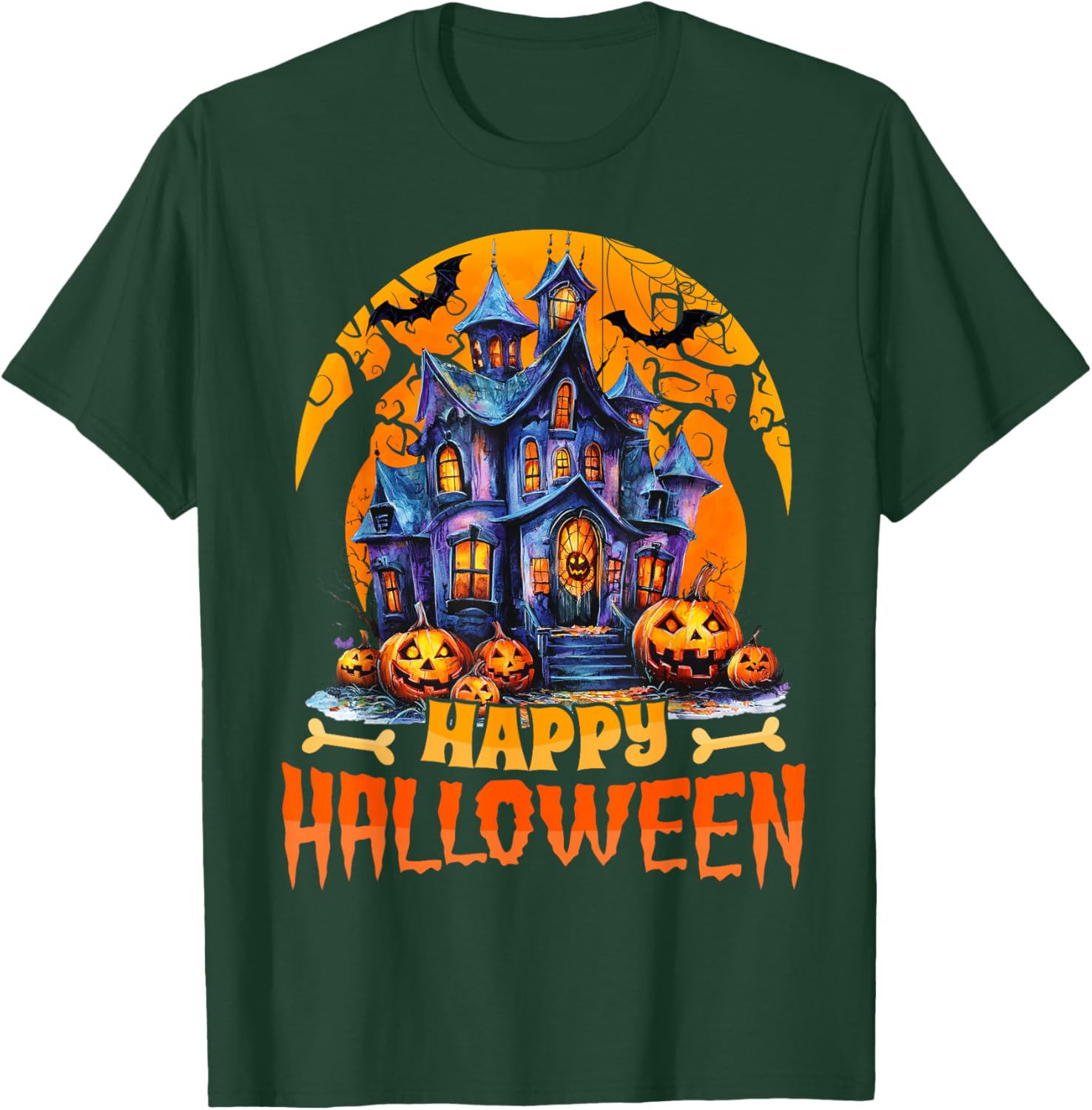 Happy Halloween Haunted House T-Shirt for Men and Women Costume Fun - 22