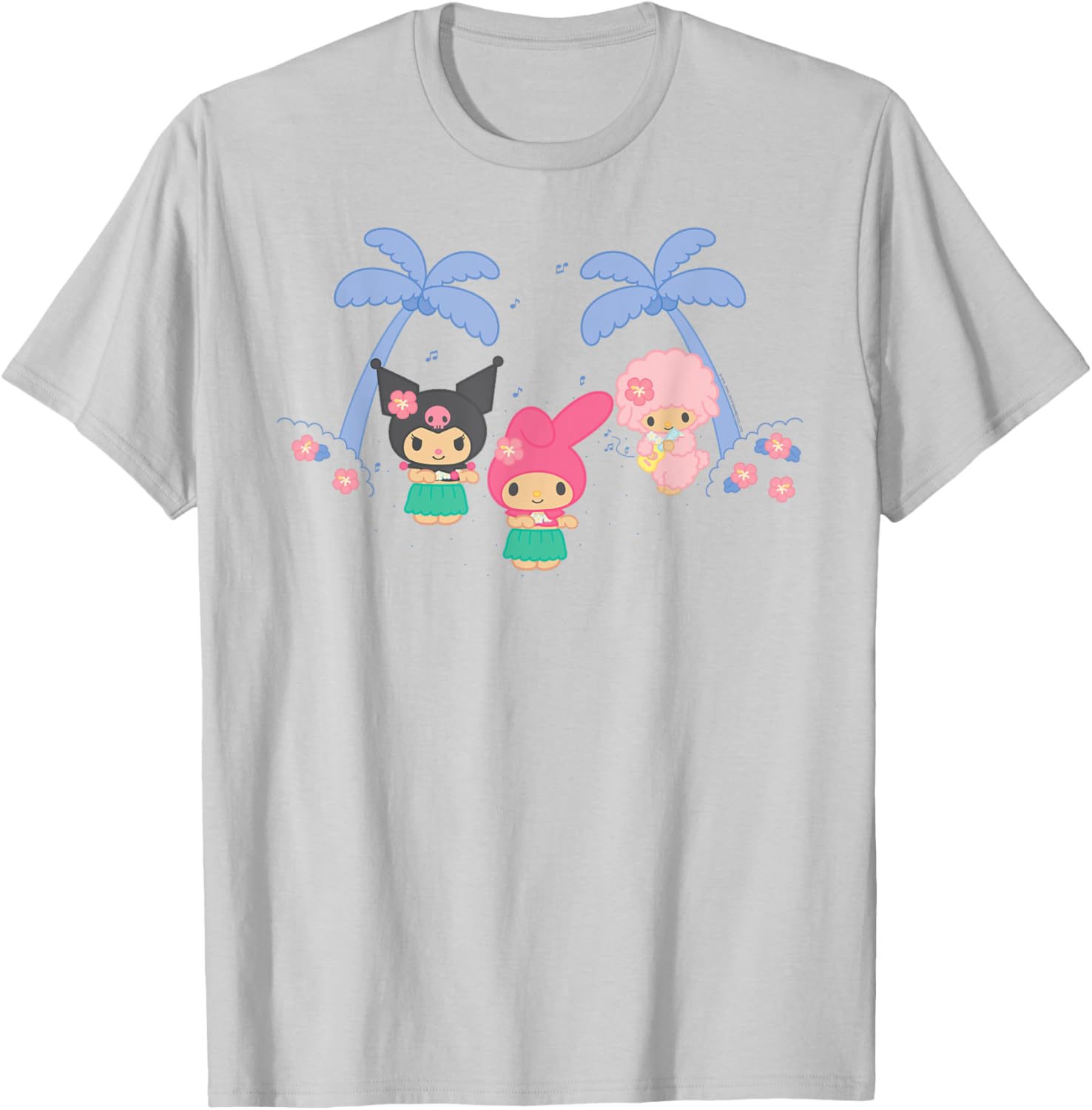 My Melody and Kuromi Tropical Hula T-Shirt for Fun Summer Style - 22