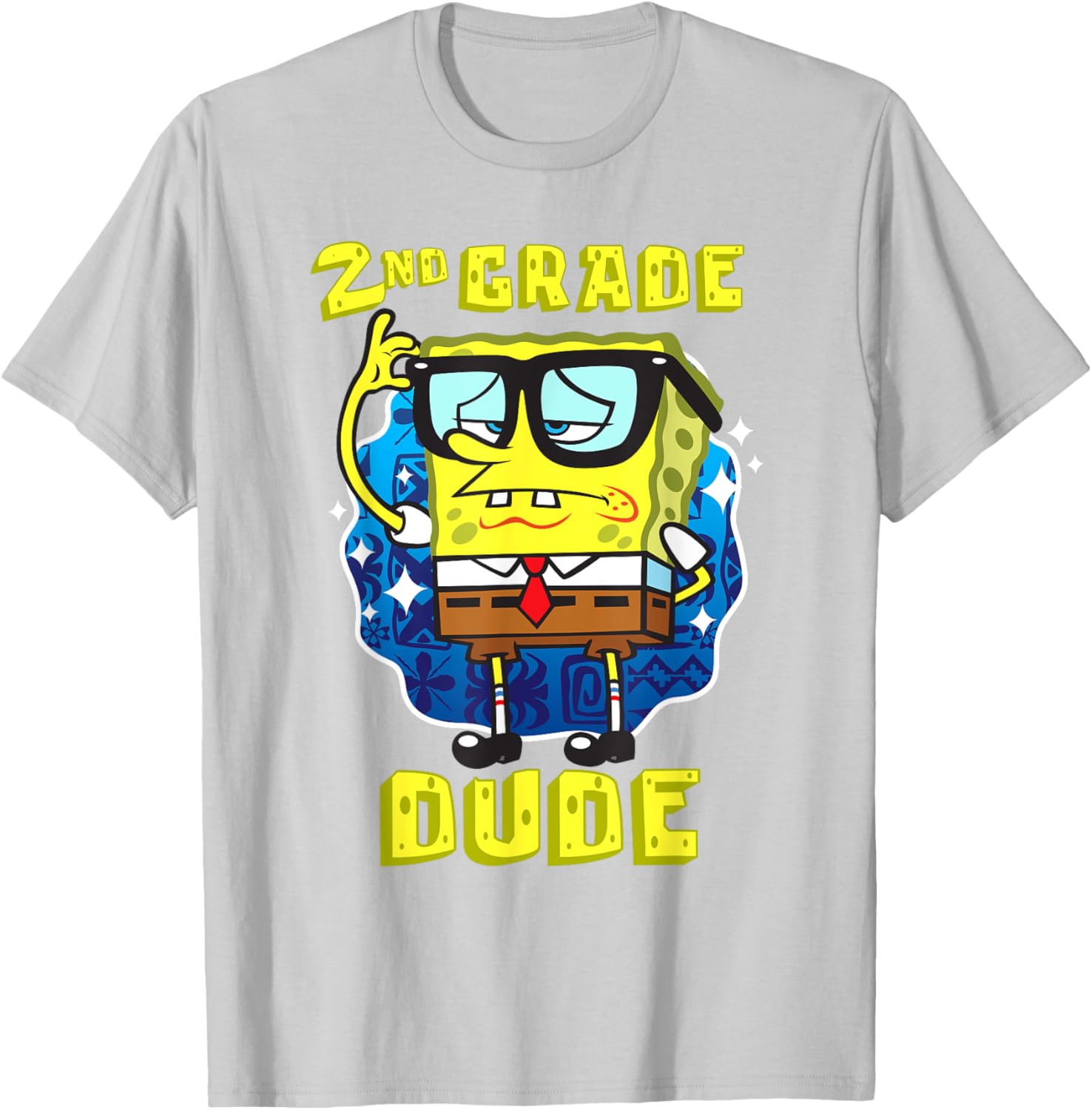 Mademark SpongeBob SquarePants 2nd Grader Dude Glasses T-Shirt for Kids - 7
