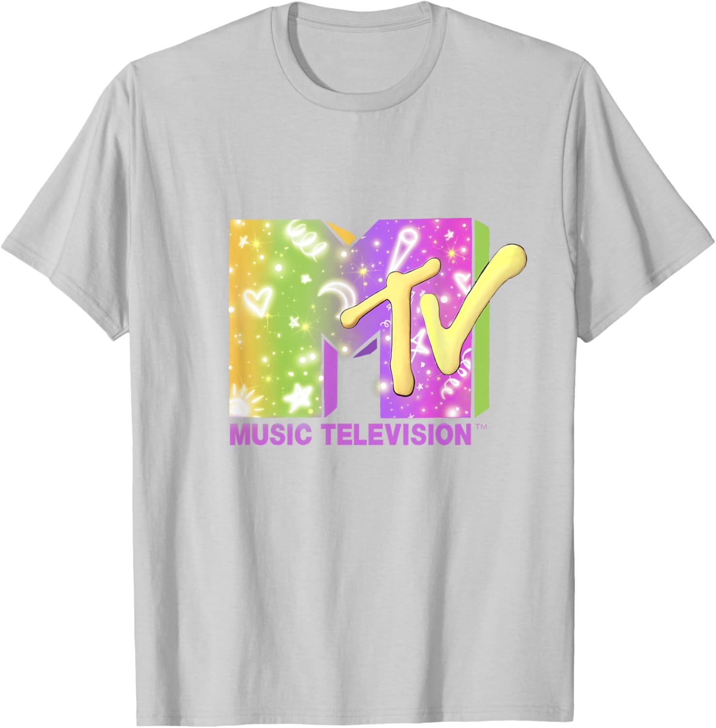 Mademark x MTV Neon Party Elements T-Shirt - Official MTV Logo Tee - 9