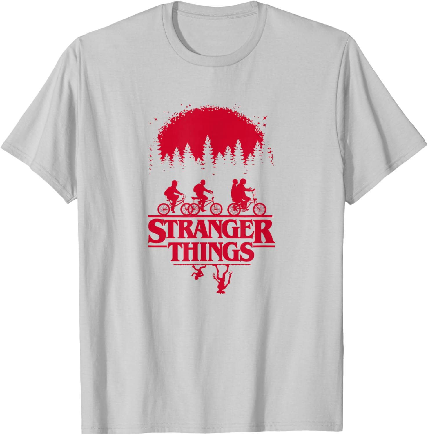 Stranger Things Upside Down Silhouette Group Shot T-Shirt for Fans - 6