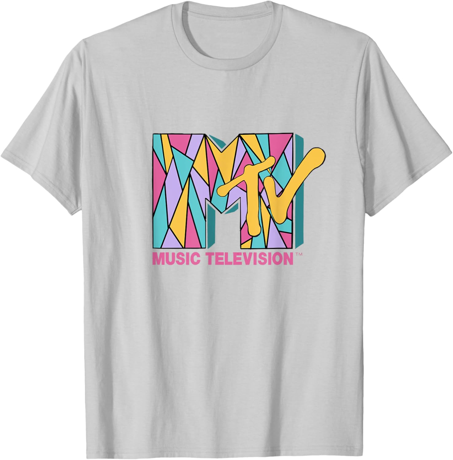 Mademark x MTV Colorful Mosaic Logo T-Shirt for Trendy Fashion Fans - 5