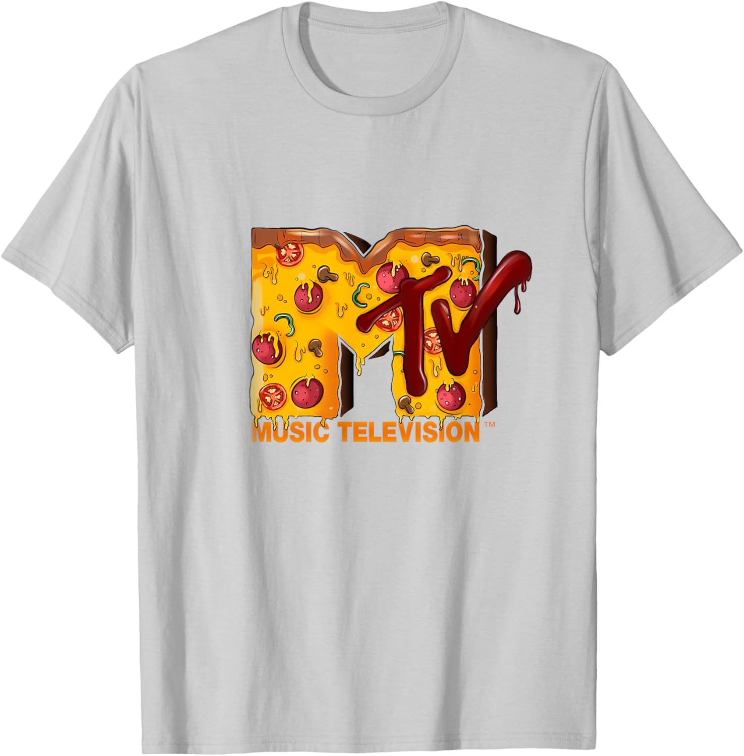 Mademark x MTV Pizza Lover T-Shirt Original MTV Logo Fun Design - 11