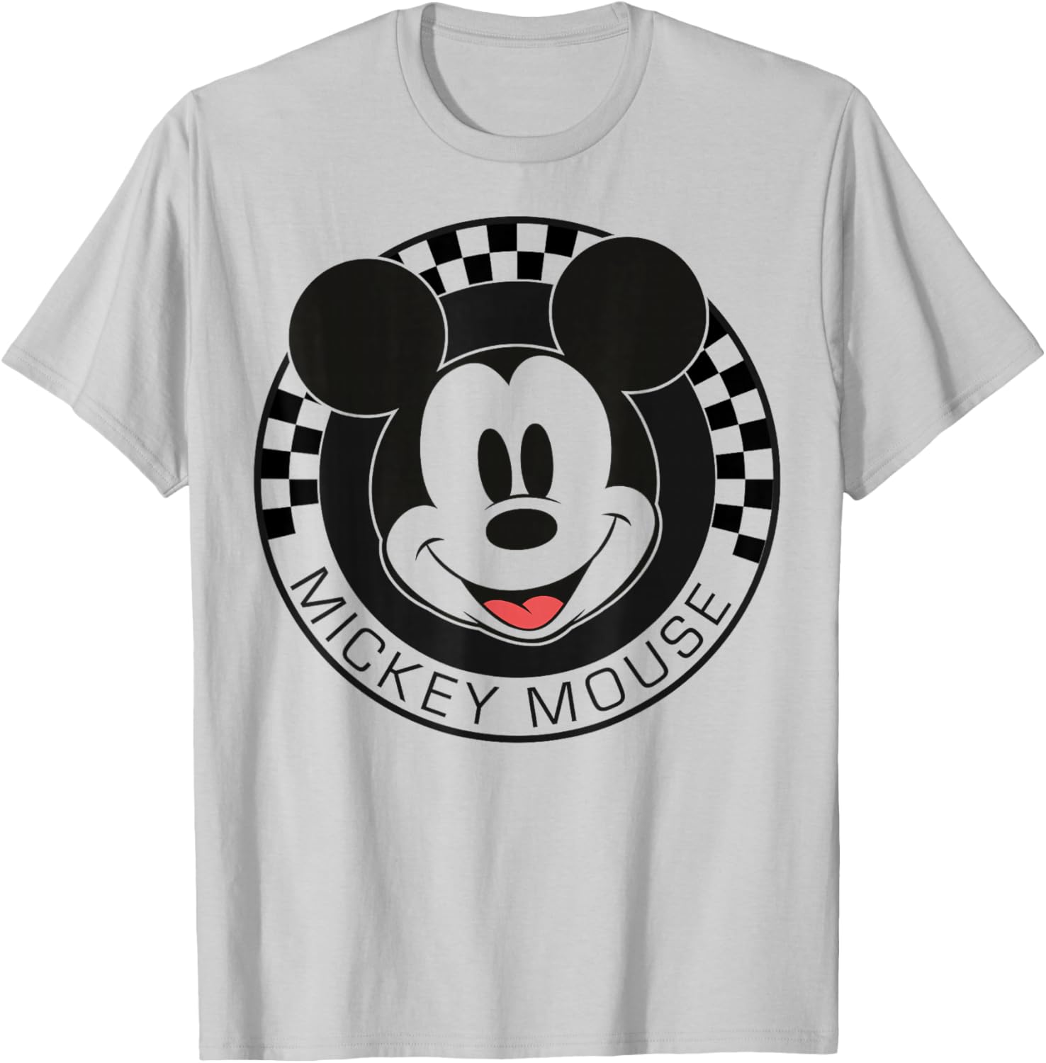 Mickey Mouse Checkerboard Circle T-Shirt for Kids Unisex Short Sleeve - 4