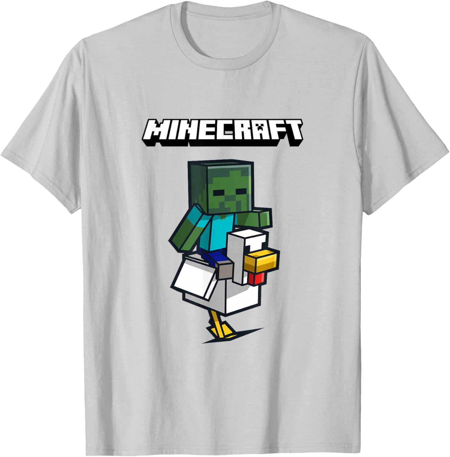 Cool Minecraft Zombie Ride Chicken Jockey T-Shirt for Gamers and Fans - 7