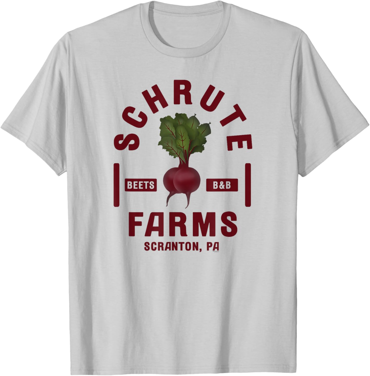 NBC The Office Schrute Farms Short Sleeve T-Shirt for Adults in Grey - 5