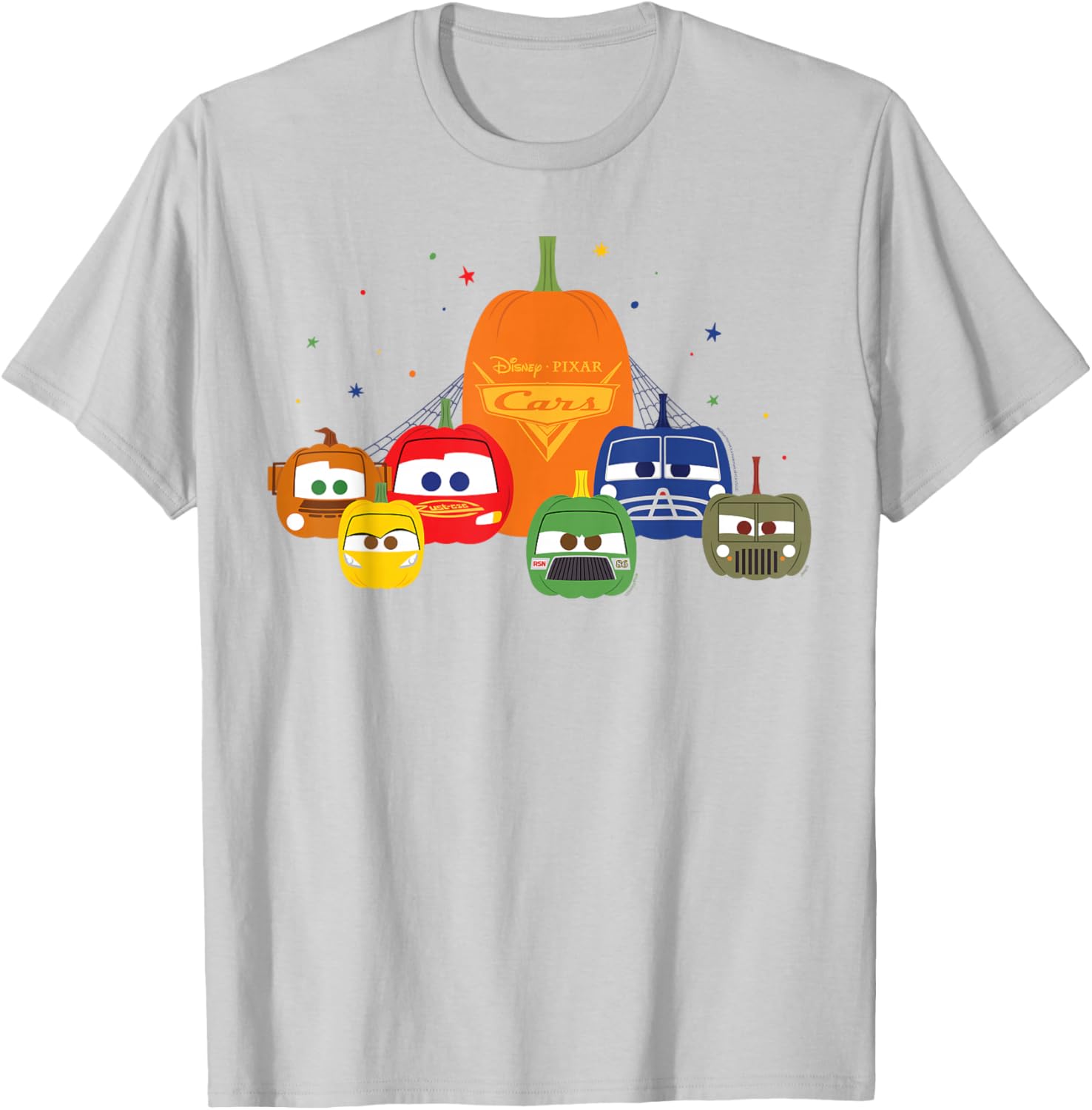 Disney Pixar Cars Halloween Pumpkin Group T-Shirt for Kids and Families - 12