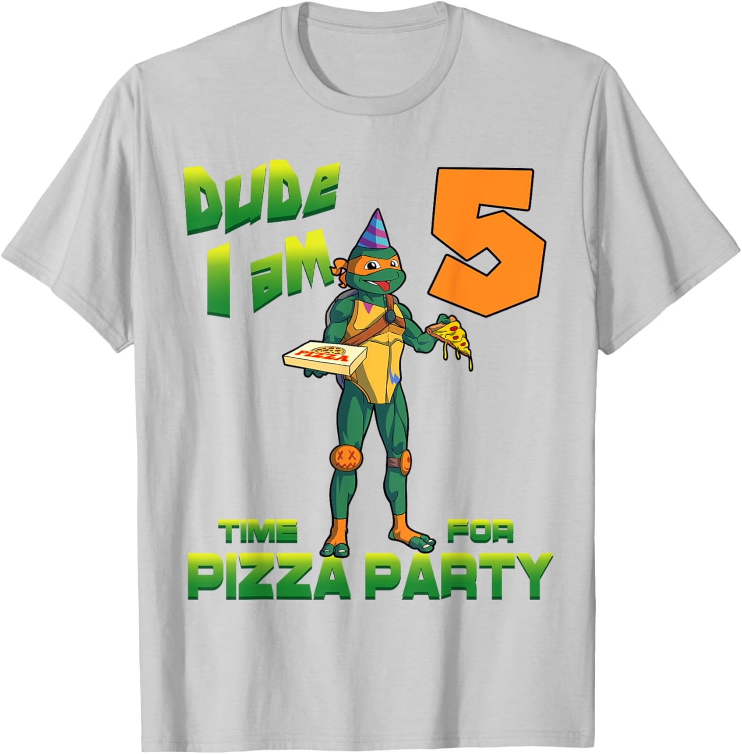 Mademark Teenage Mutant Ninja Turtles Michelangelo Pizza Party T-Shirt - 9