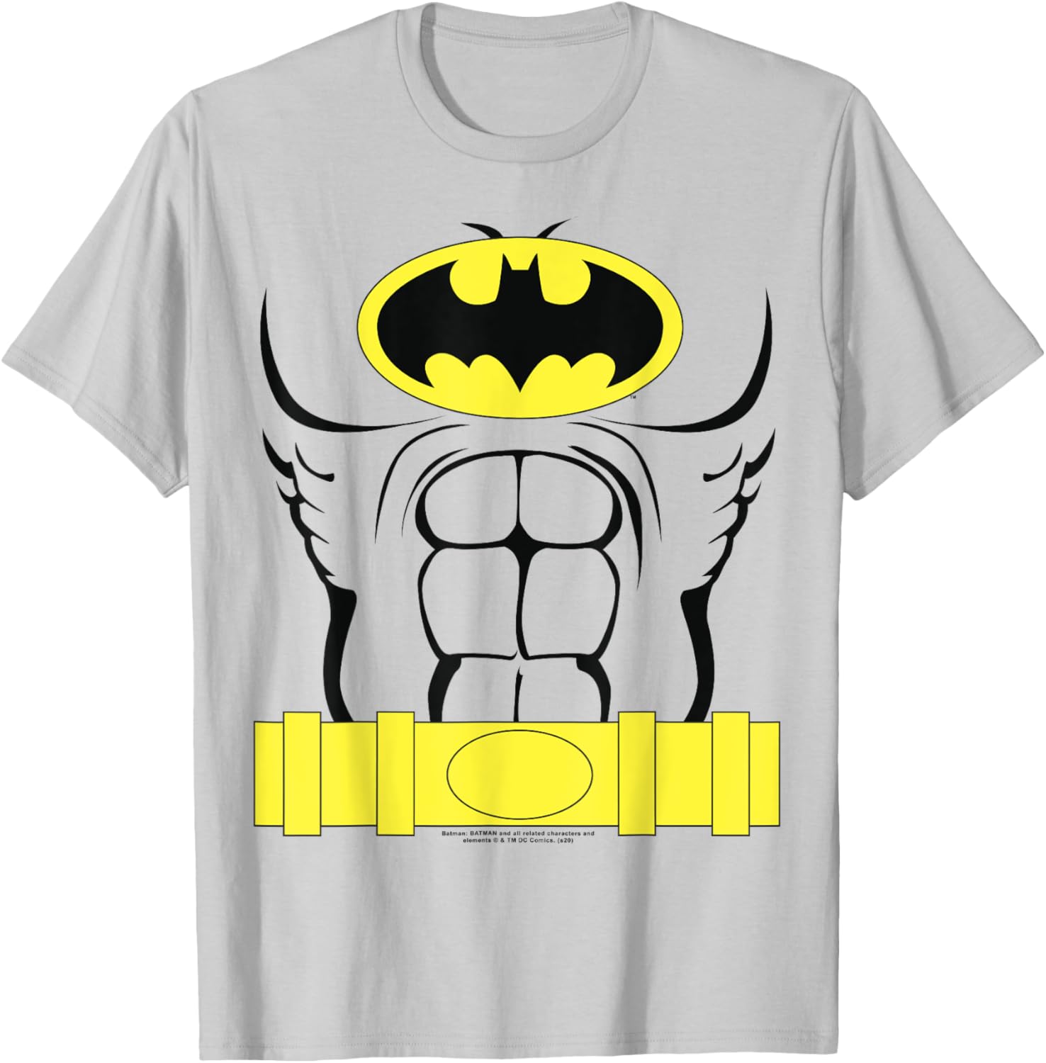 Batman Costume Outline T-Shirt for Fans of DC Comics Superhero Style - 6