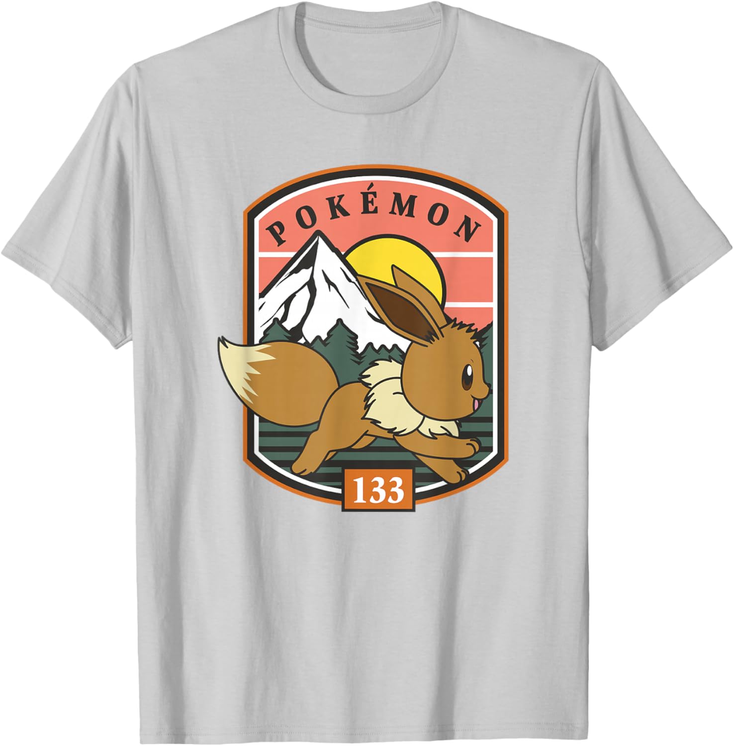 Eevee Outdoor Adventure T-Shirt for Pokémon Fans - Forest Park Badge Design - 6