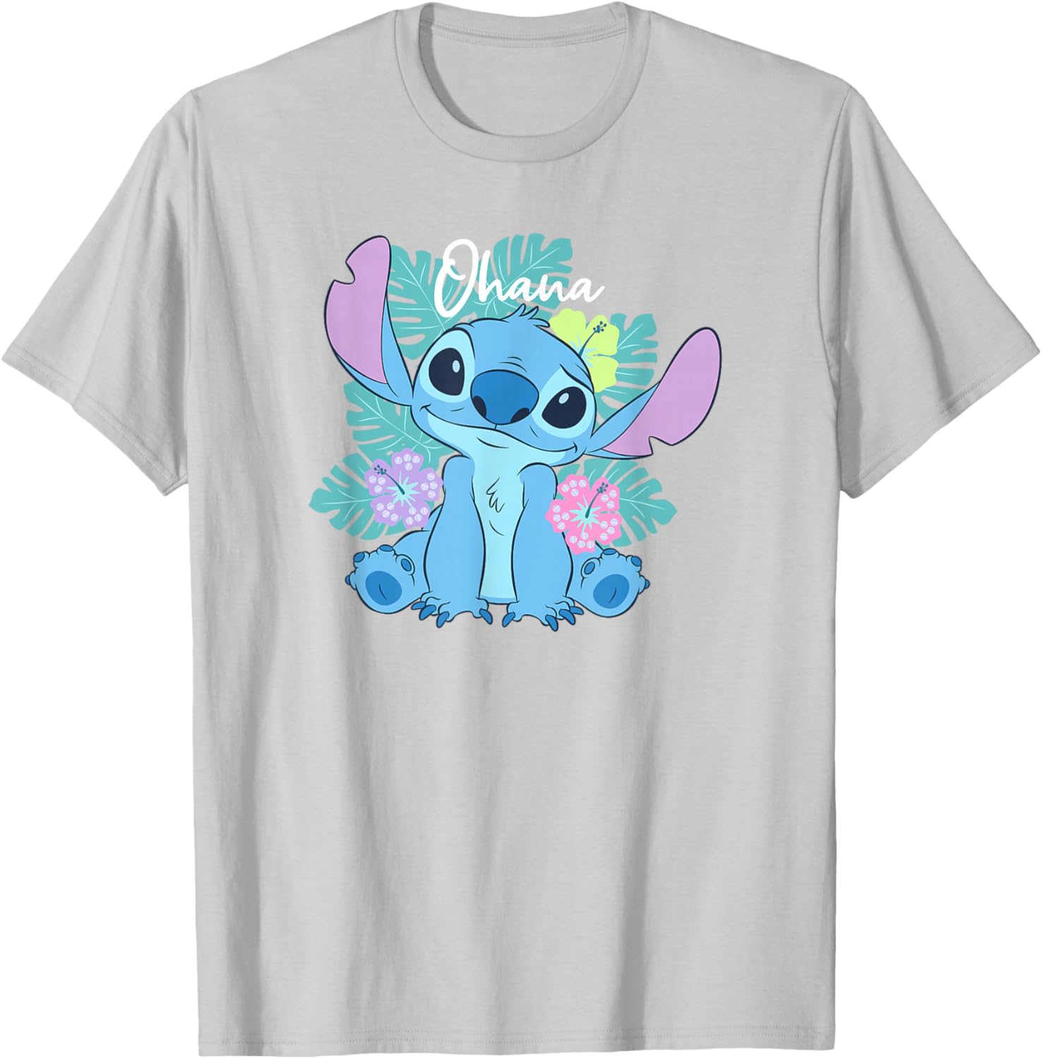 Disney Lilo and Stitch Ohana Floral Logo T-Shirt for Fun Family Style - 10