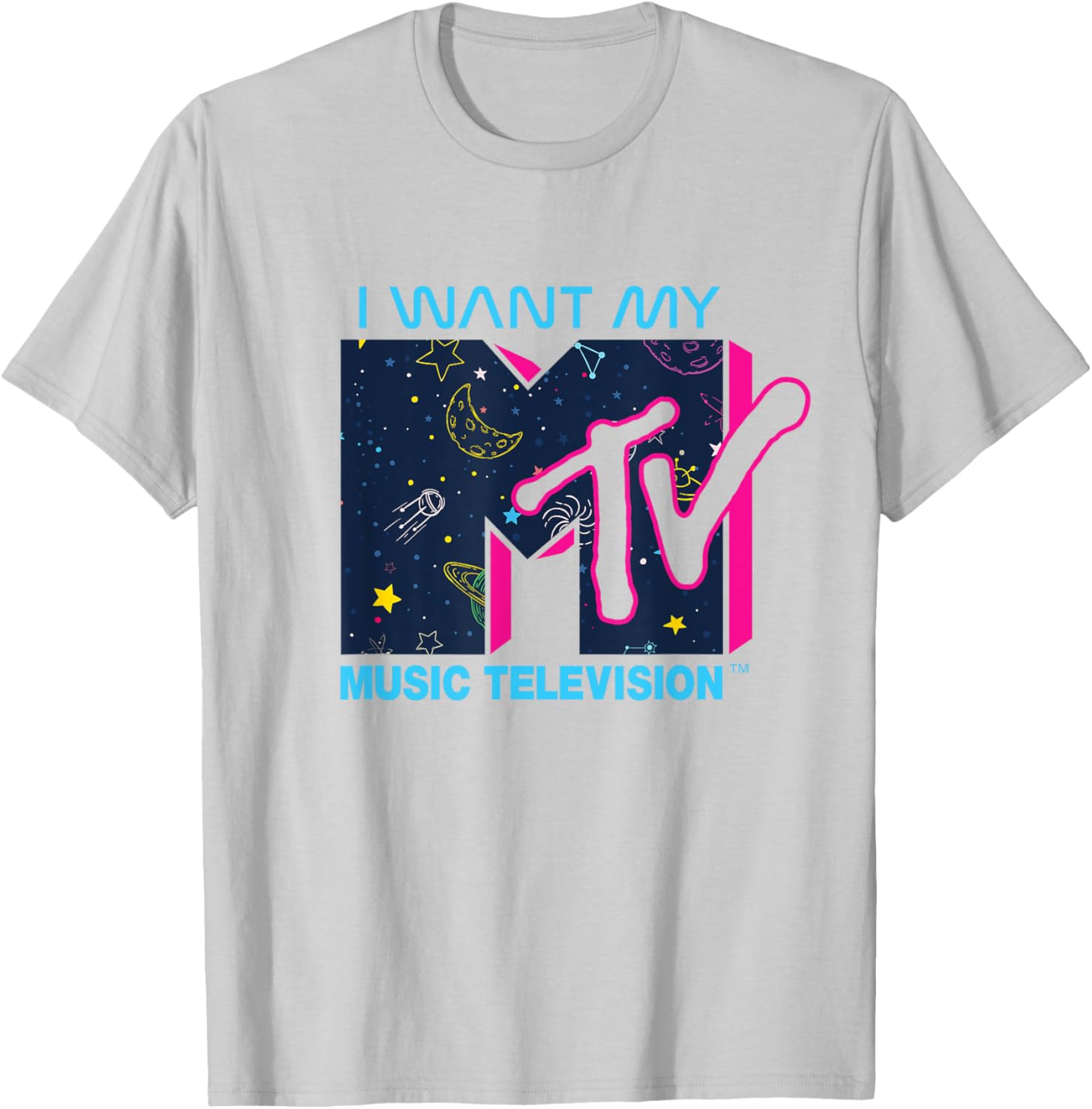 Mademark x MTV Official I Want My MTV Logo Space T-Shirt for Fans - 26