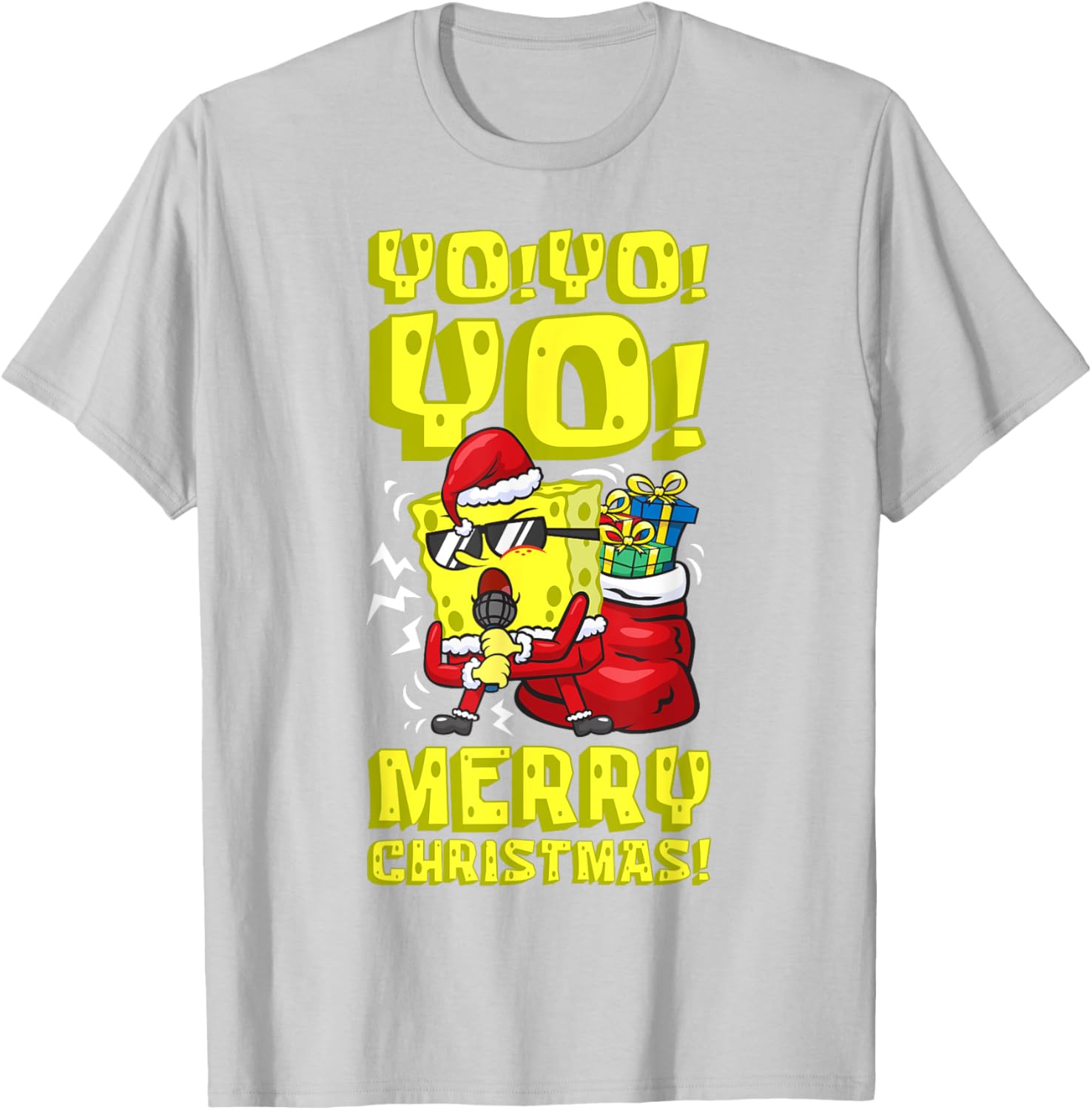 Mademark SpongeBob Santa Merry Christmas T-Shirt Fun Holiday Gift - 11
