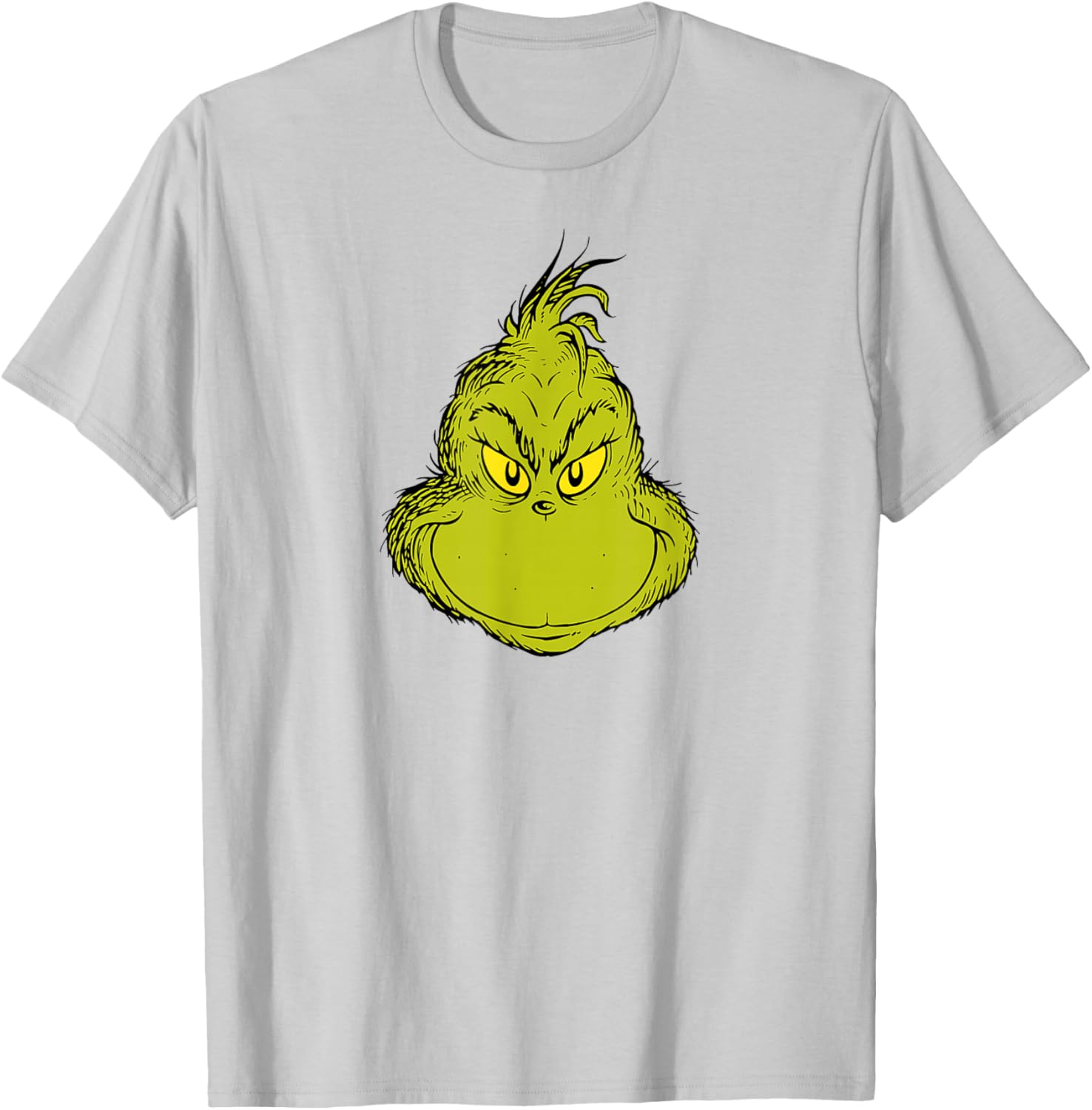 Classic Dr. Seuss Grinch Face T-Shirt for Fun Holiday Style - 22