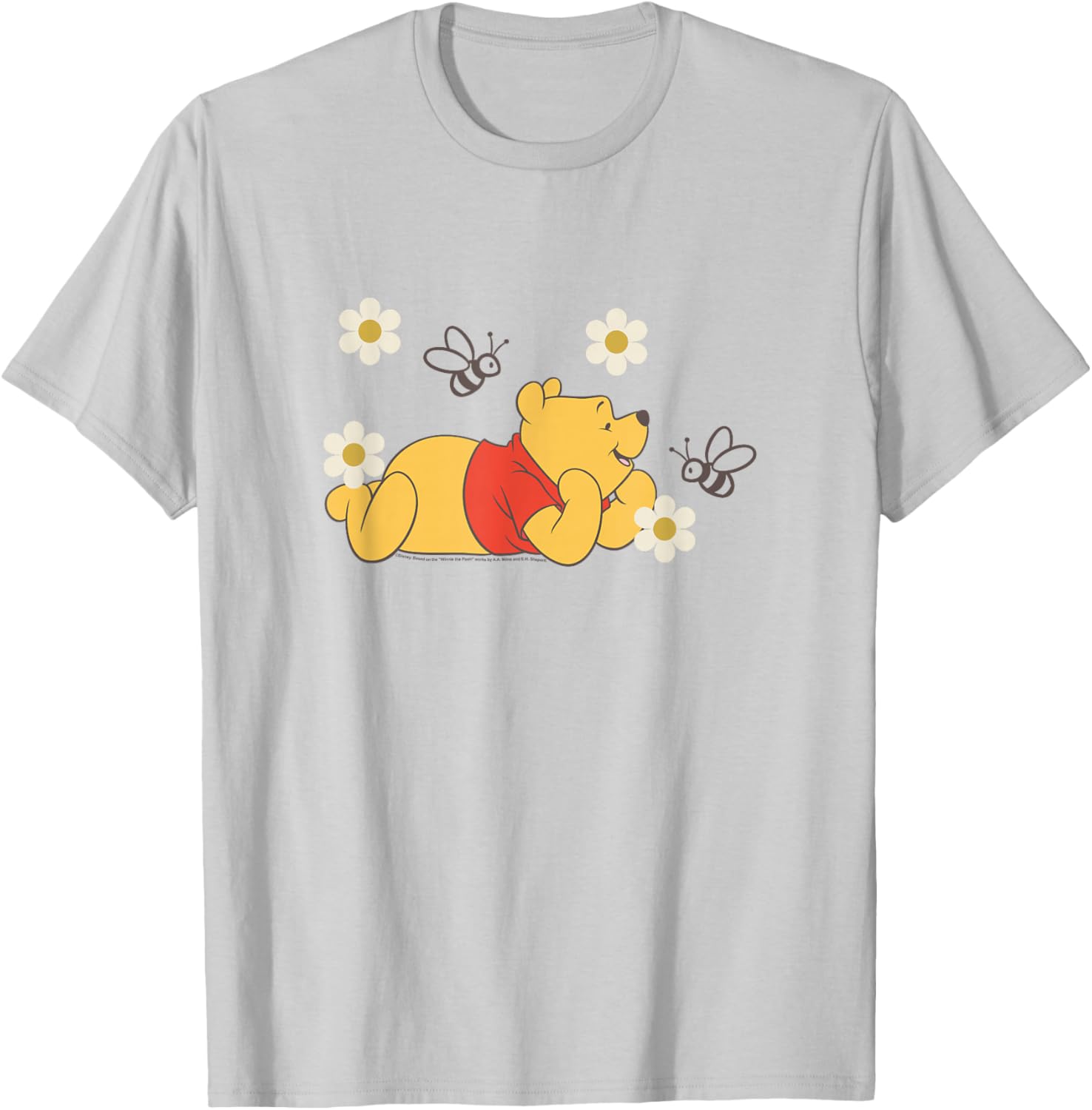 Winnie The Pooh Floral T-Shirt with Bees - Cute Nature-Inspired Apparel - 8