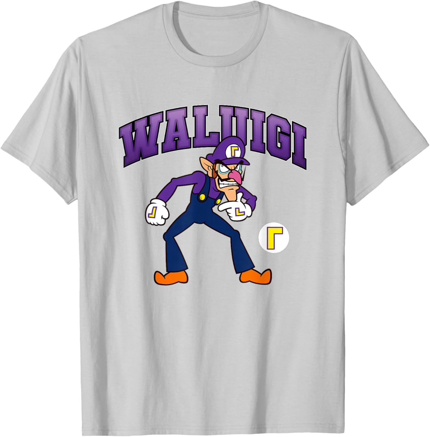 Super Mario Bros Waluigi Big Character Portrait T-Shirt for Fans - 3