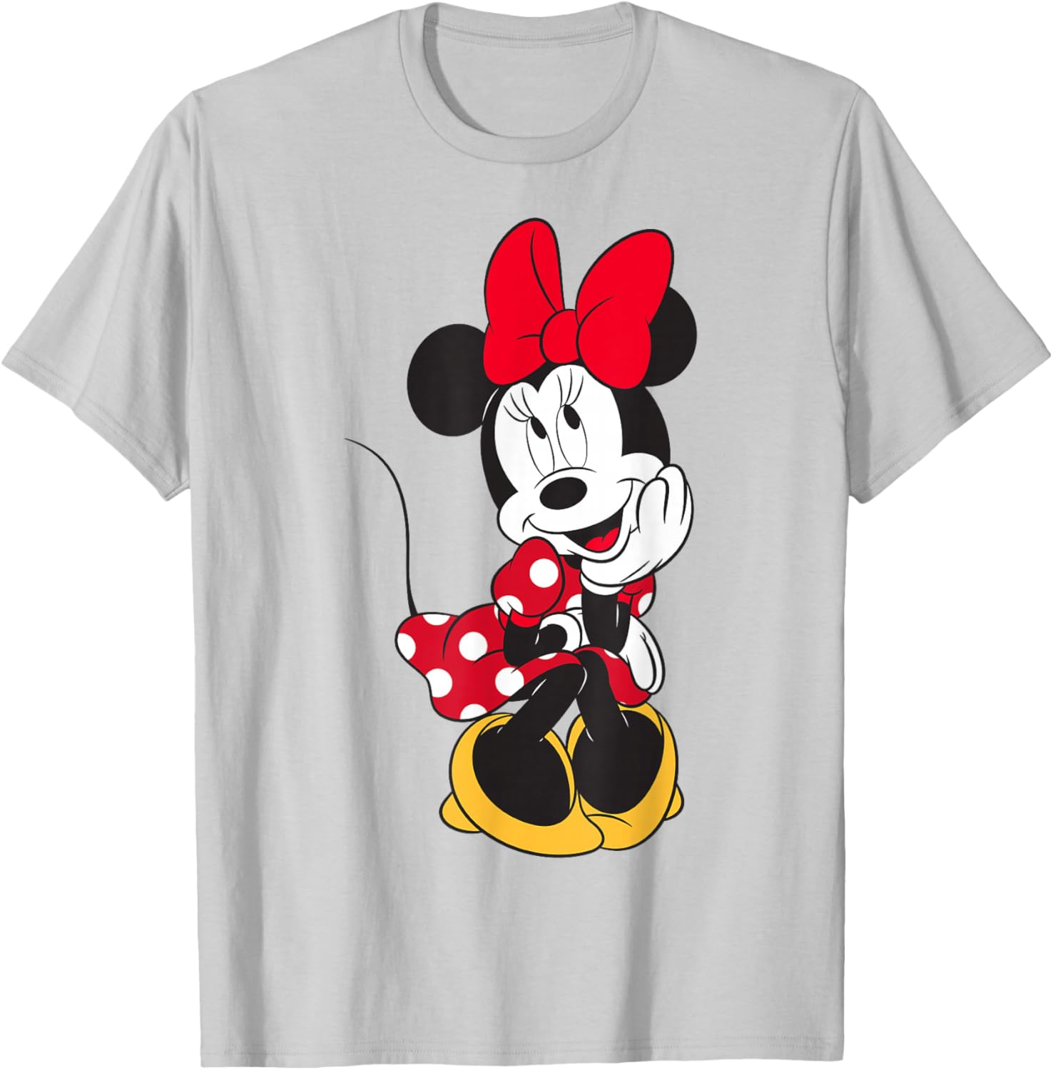 Cute Disney Minnie Mouse Daydreaming Pose T-Shirt for All Ages - 3