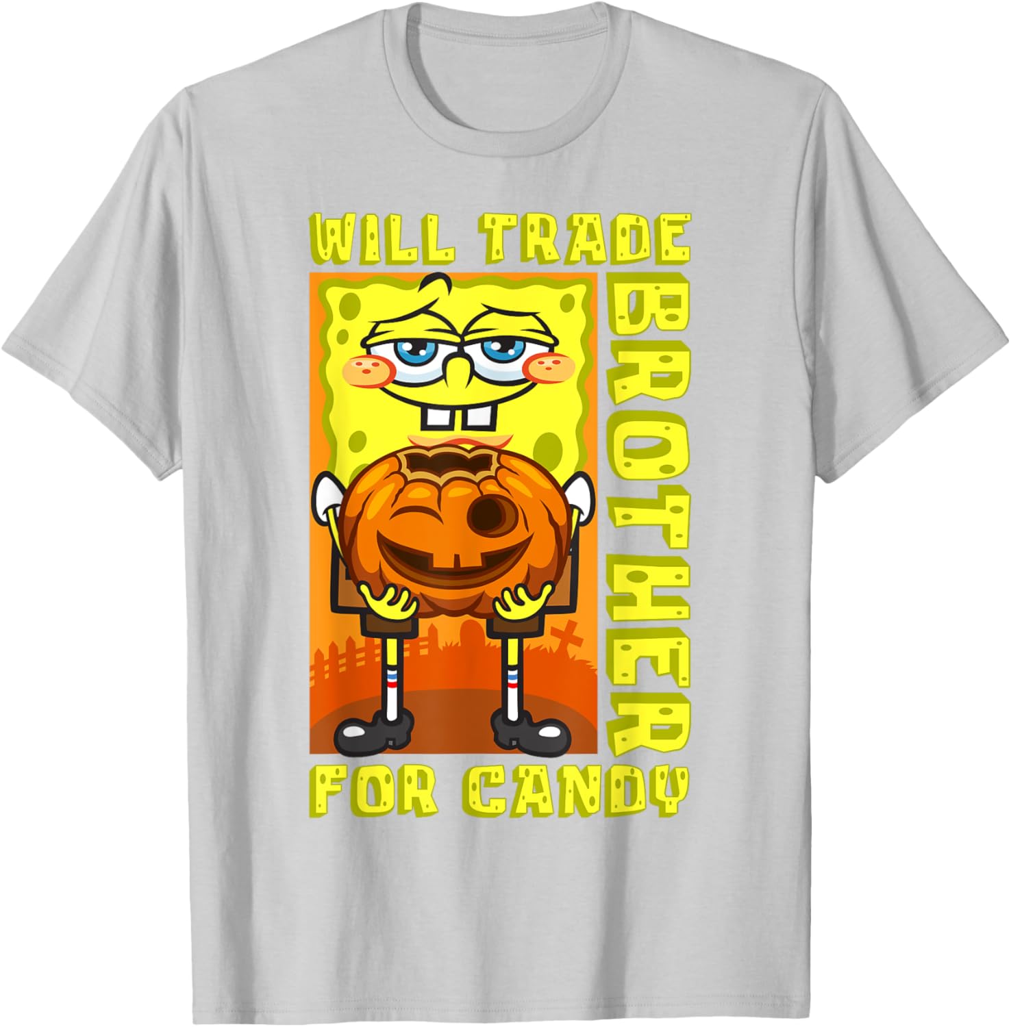 Funny SpongeBob SquarePants T-Shirt - Trade Brother for Candy Gift - 8