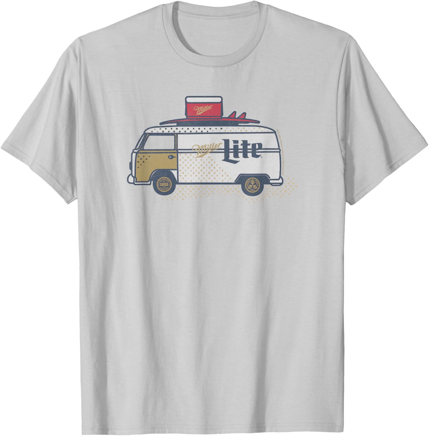 Coors Classic Miller Lite Surf Van Design T-Shirt for Casual Style - 3